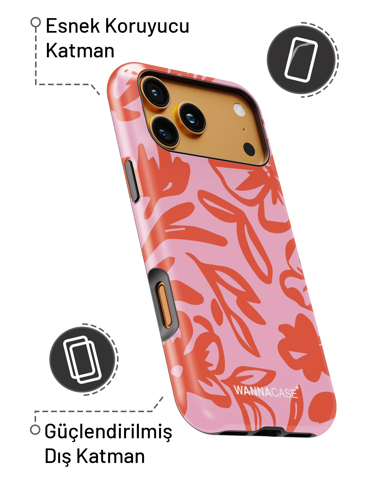 iPhone 17 Pro Max Retro Blossom Essential Tough Telefon Kılıfı