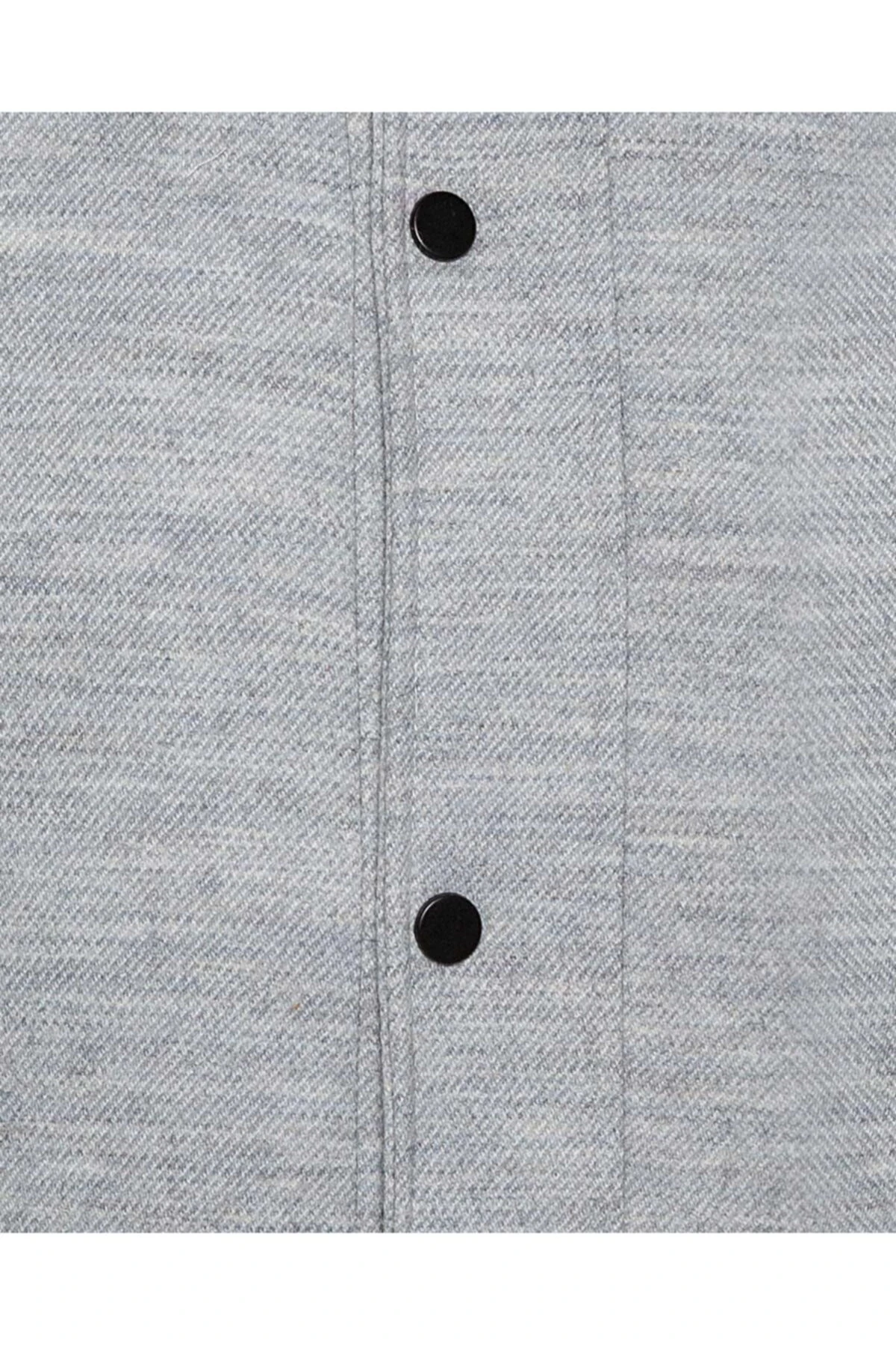 Yünlü Kapitone Gri Erkek Mont