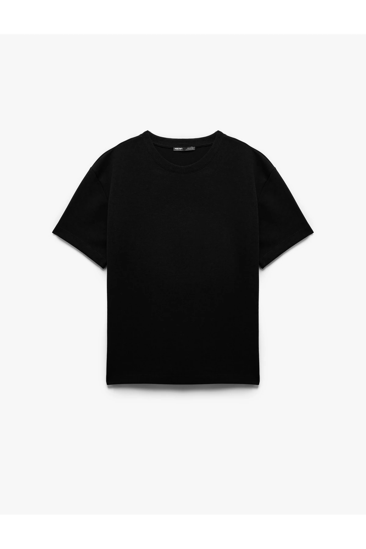 Pamuklu Kısa Kollu Pike Tok Kumaş Bisiklet Yaka Basic Oversize Tişört