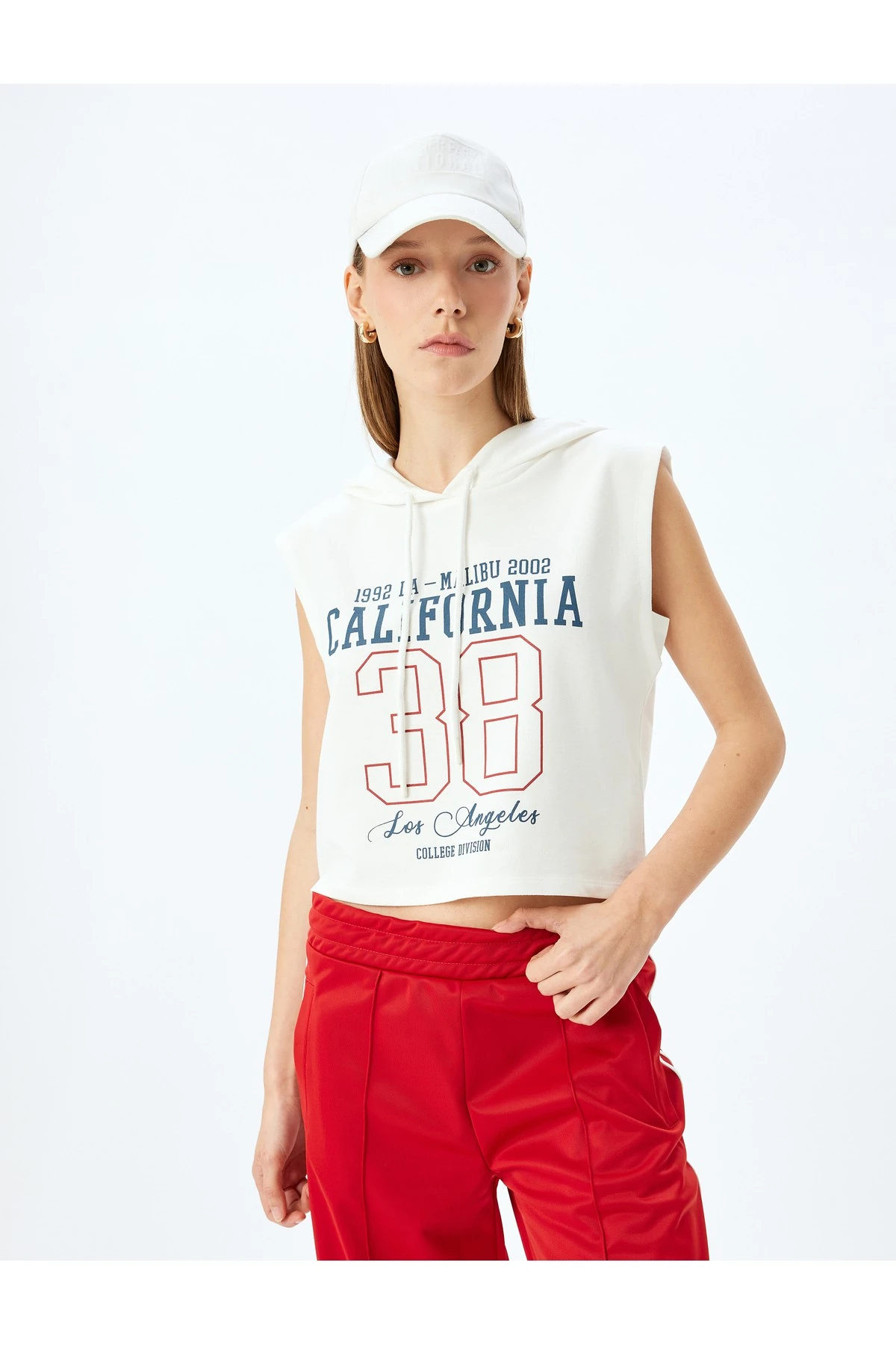 Kolej Baskılı Kolsuz Kapüşonlu Atlet