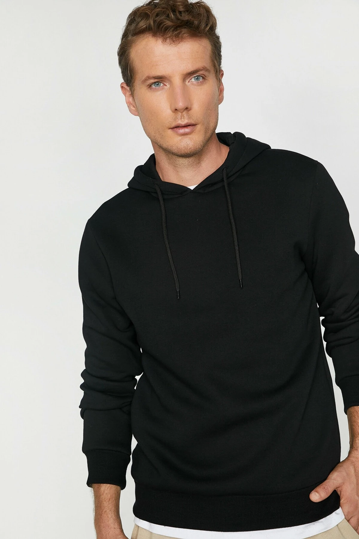 Erkek Gri Kapüsonlu Sweatshirt 0KAM71593LK