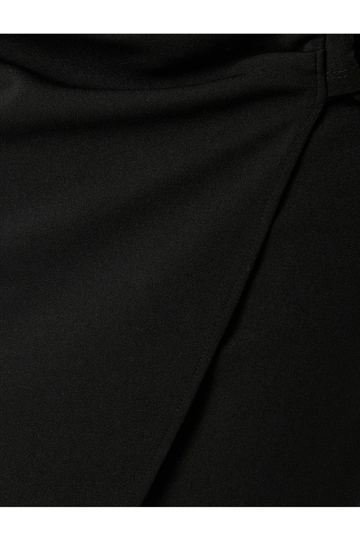 Slim Fit Drapeli Midi Boy Asimetrik Kruvaze Etek