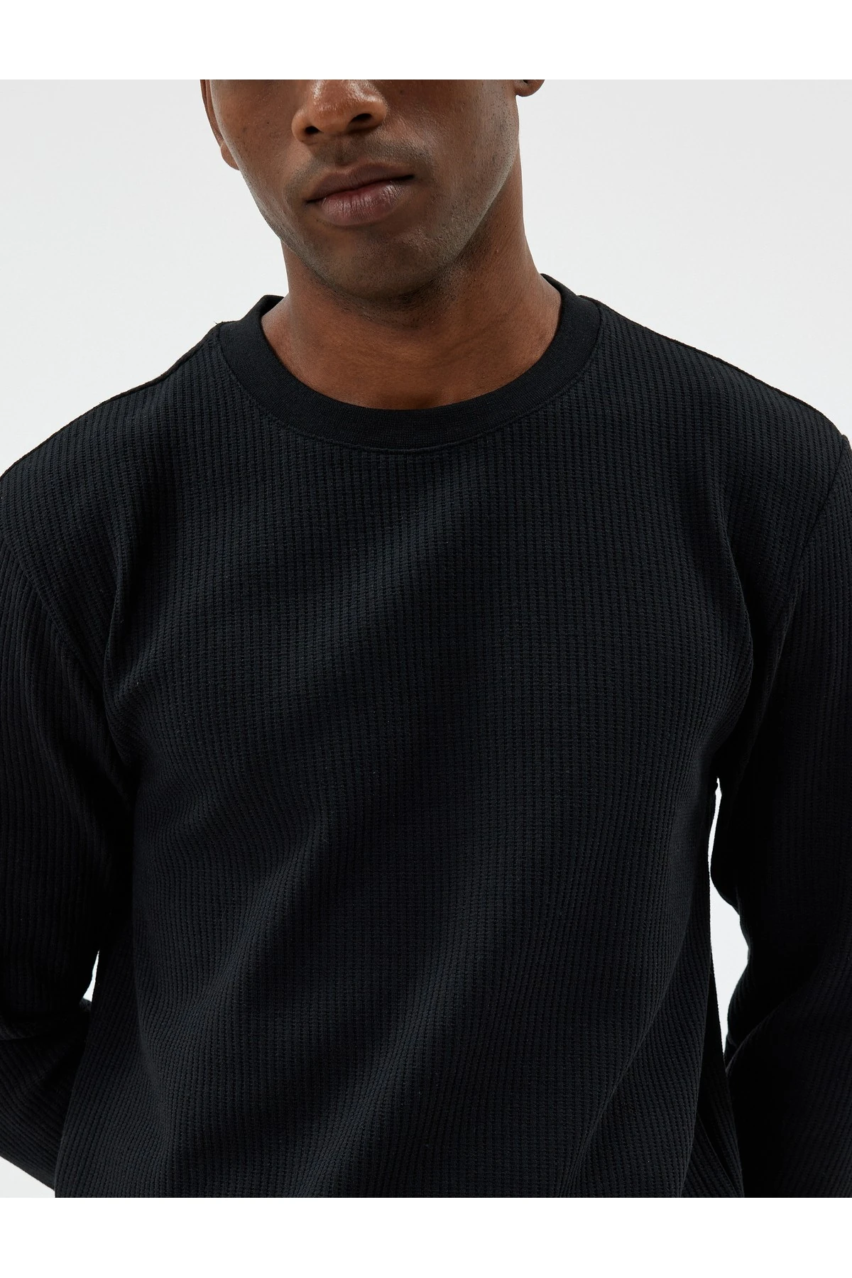 Bisiklet Yaka Kazak Dokulu Pamuk Karışımlı