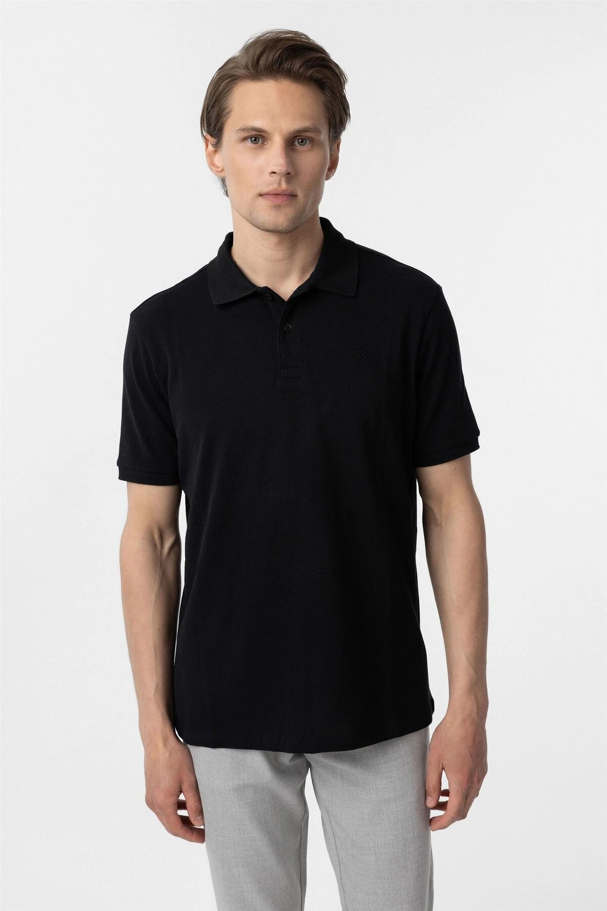 Haki Regular Düz Polo Yaka Tişört