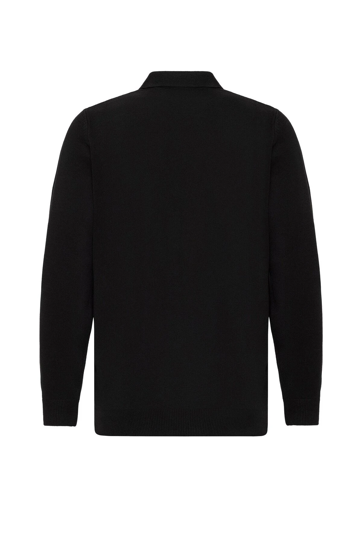 Regular Kalıp Desenli Polo Yaka Yünlü Triko Kazak