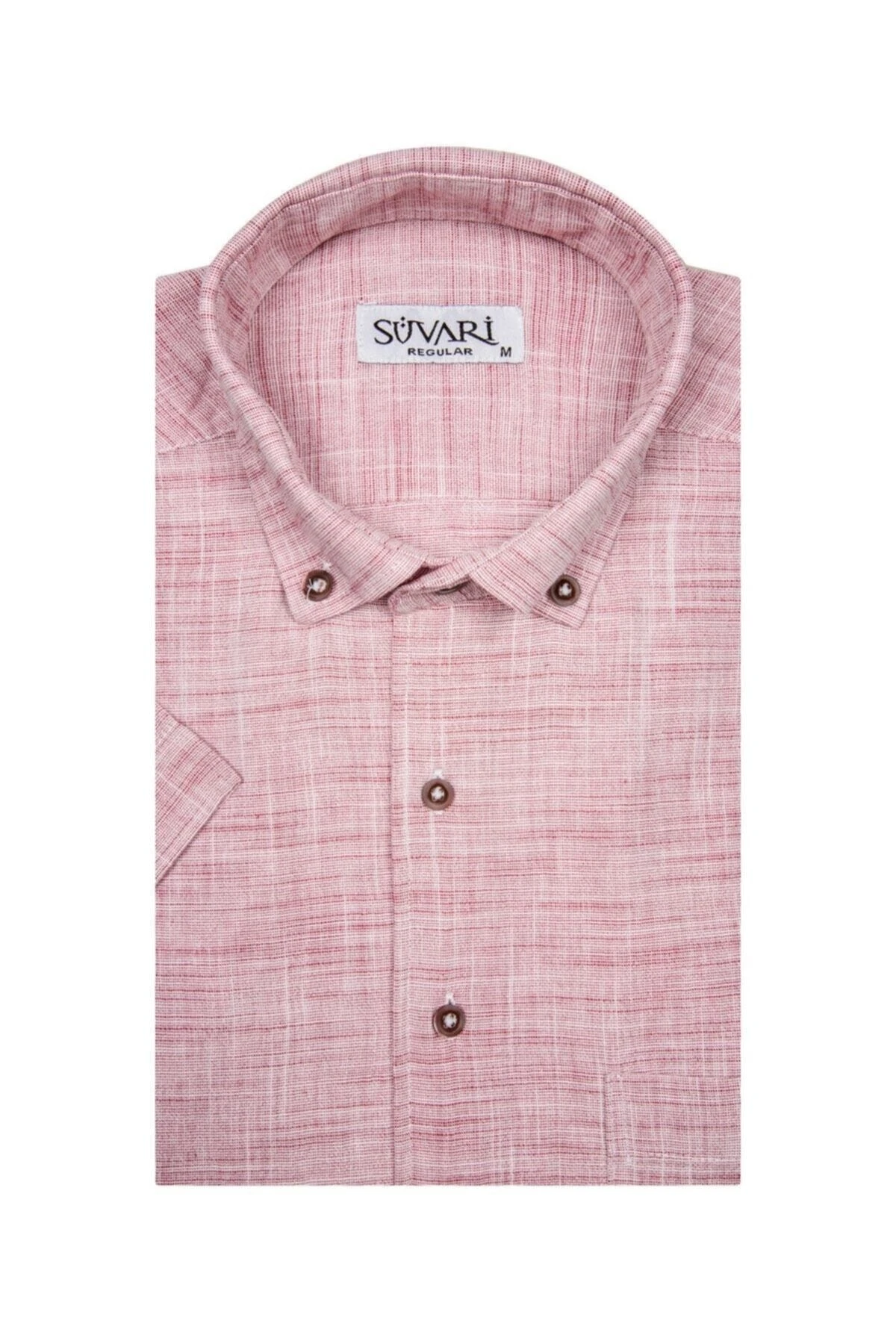 Kısa Kollu Gri Erkek Gömlek Bol Kesim Tam Pamuk