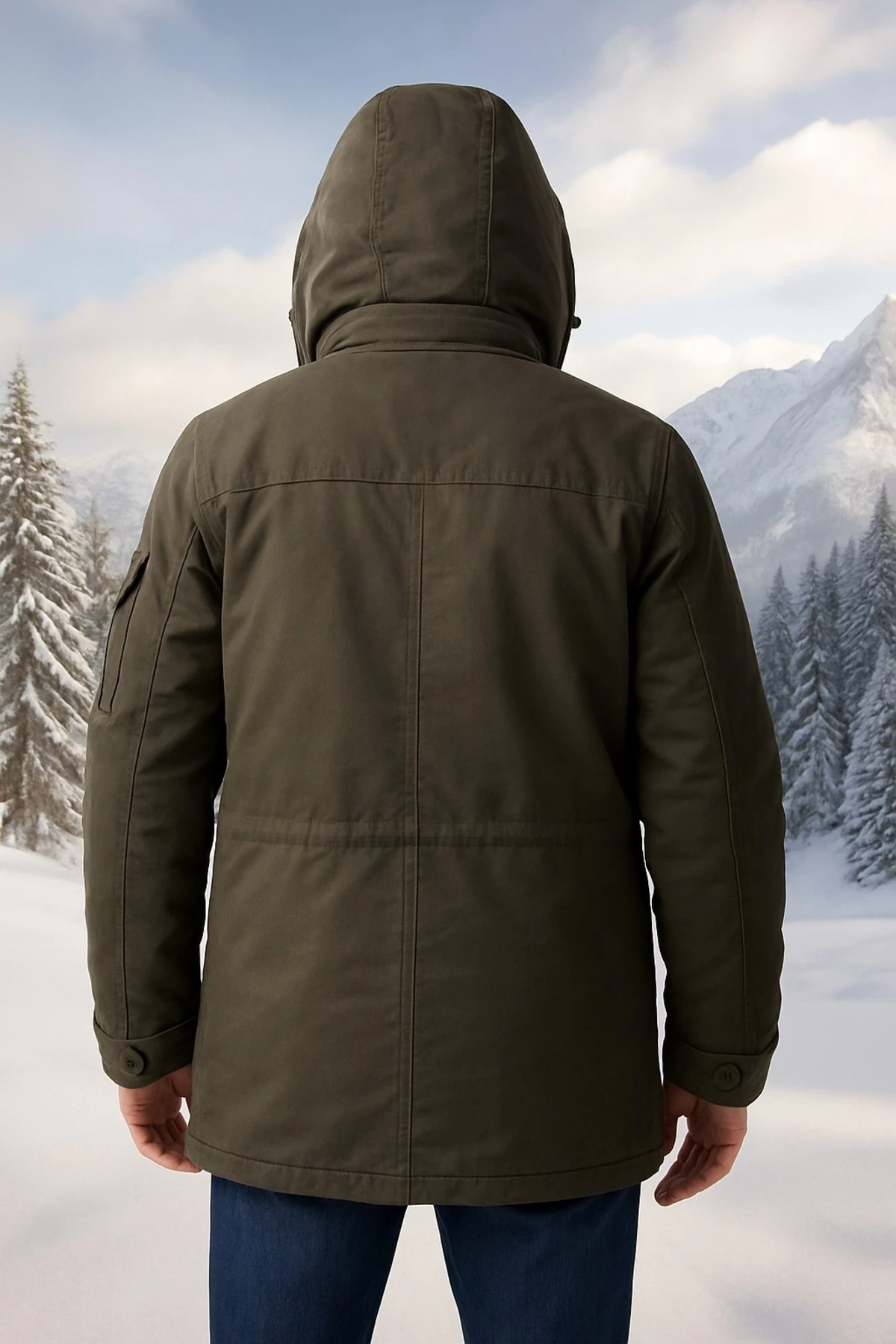 FULLKÜRKKAPLI SUYA RÜZGARA DAYANIKLI DAĞCI ASKERİ KABAN PARKA