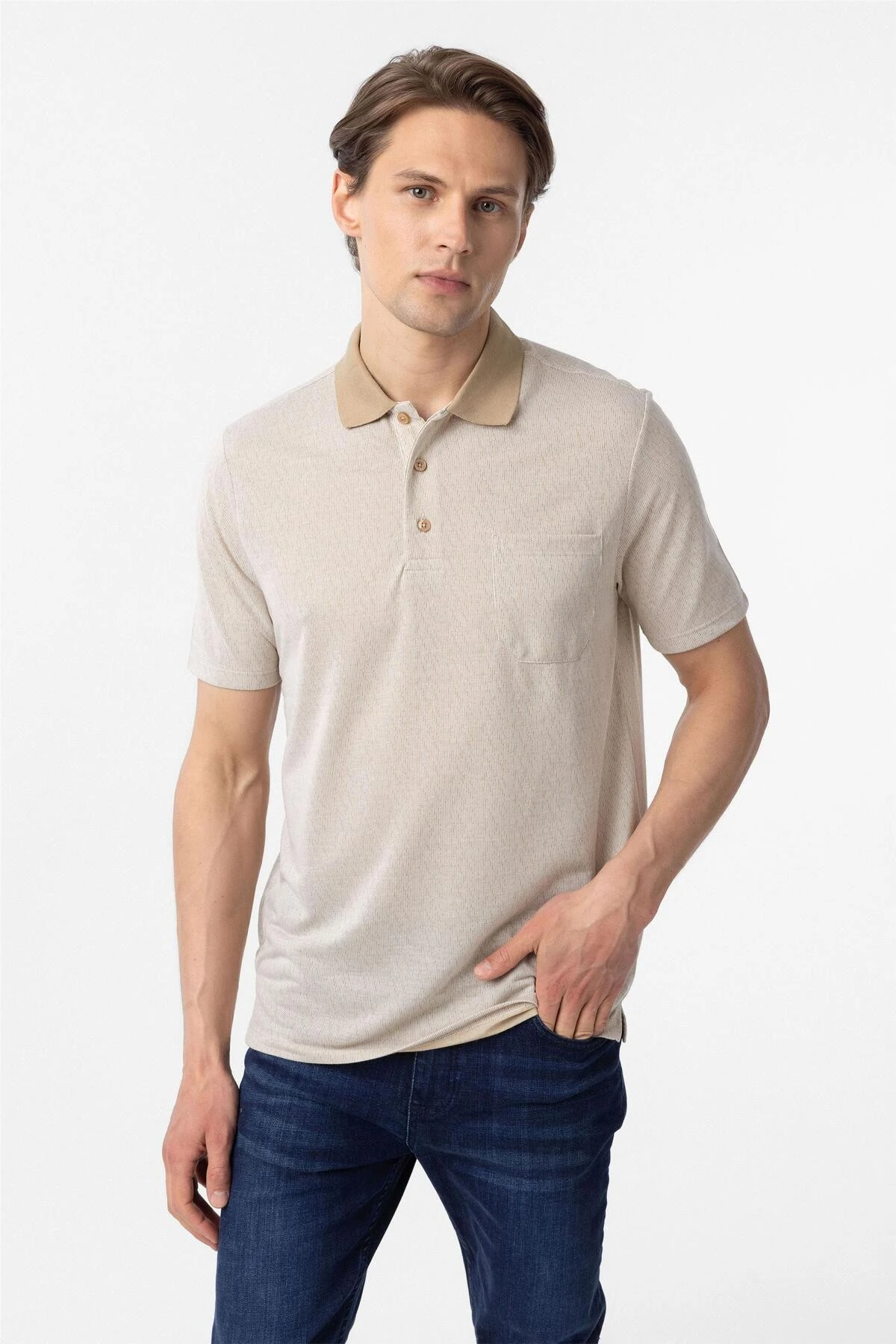 Mavi Regular Armürlü Polo Yaka Tişört