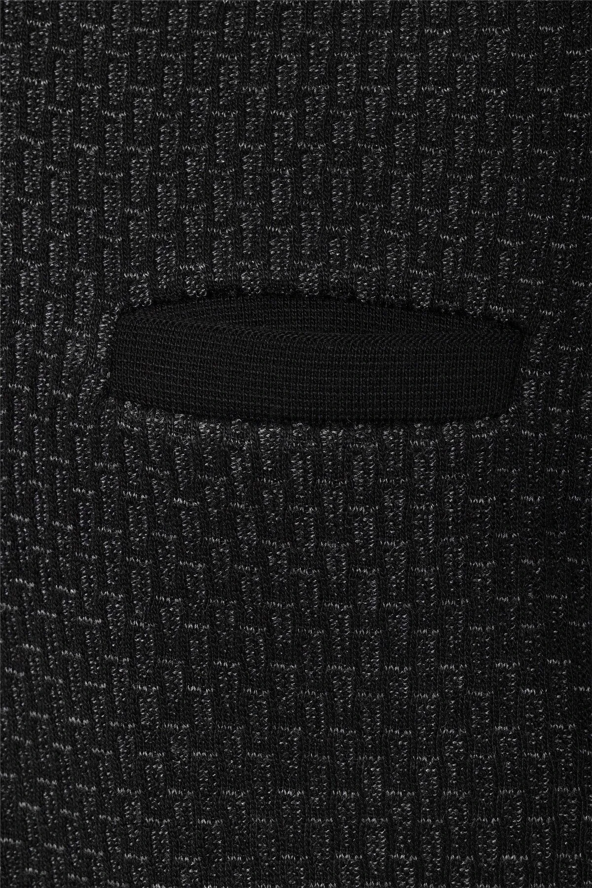 Regular Kalıp Desenli Polo Yaka Yünlü Triko Kazak