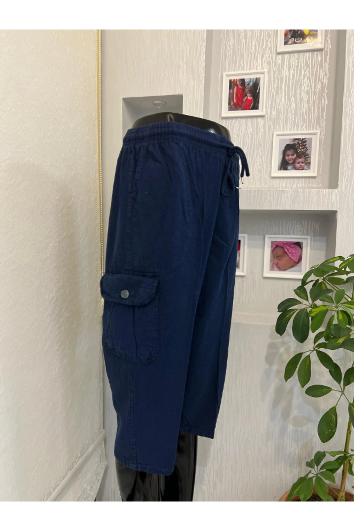 Unisex M-5XL beden %100 Natural Hambezi Keten Komando Cep Kapri