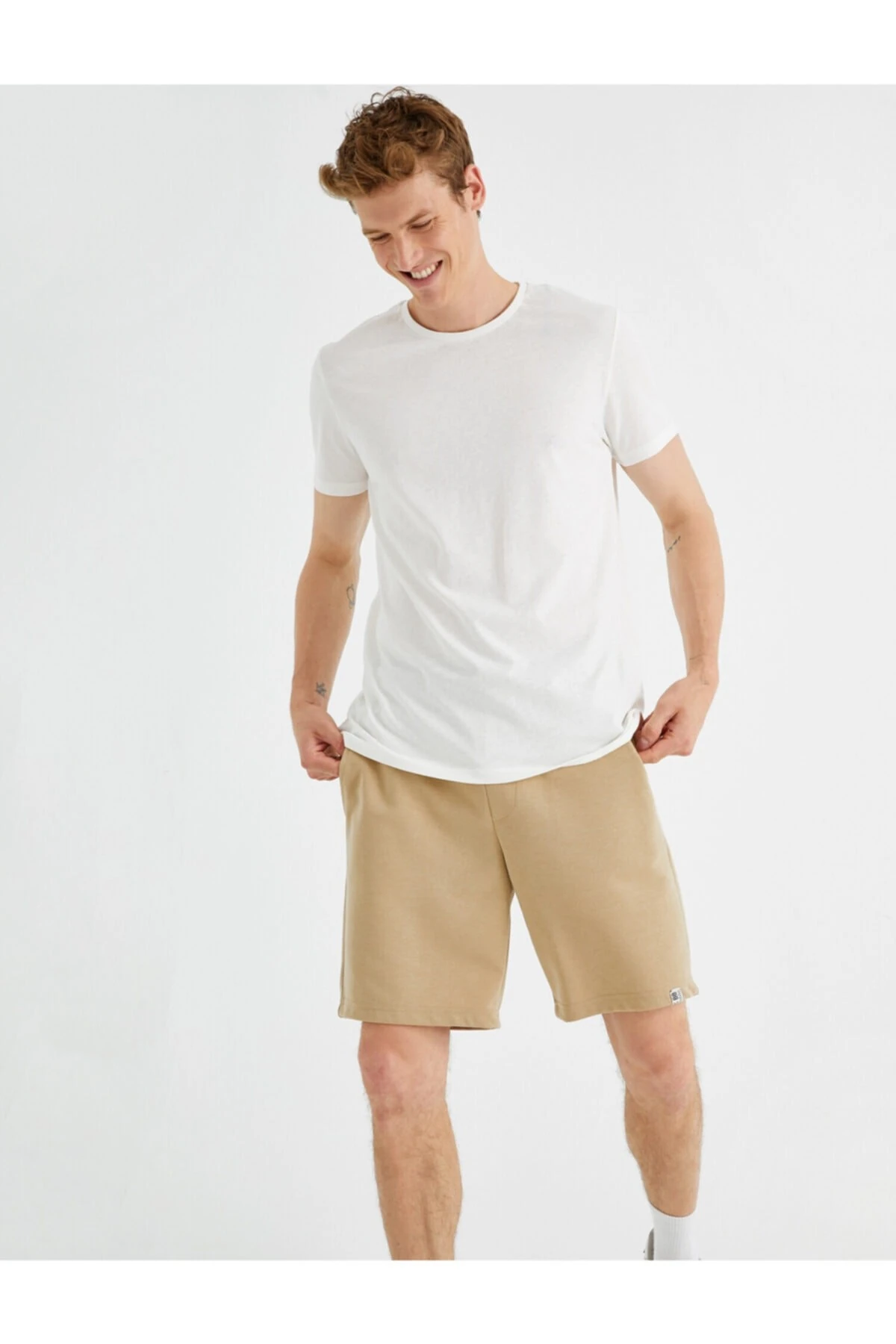 Erkek Bisiklet Yaka Tisört Pamuklu