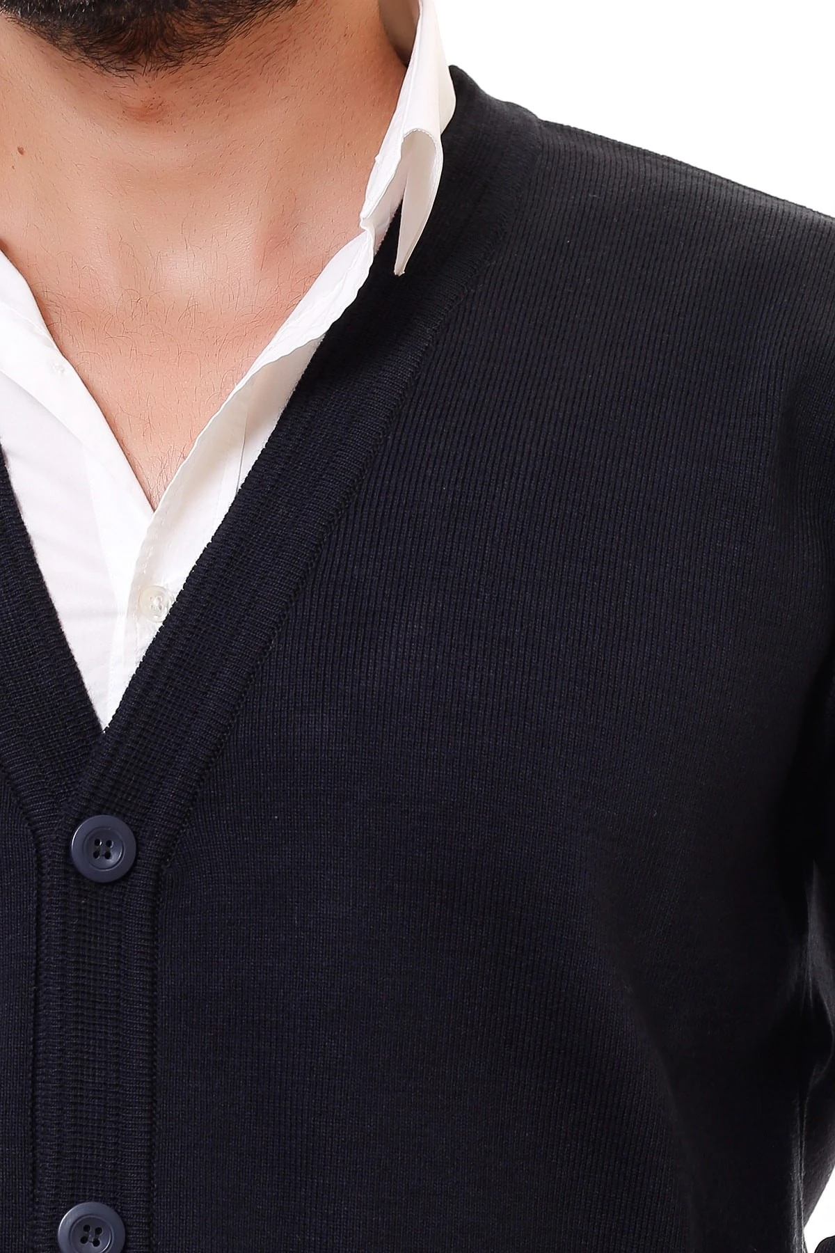 Düğmeli Çelik Örgü Erkek Hırka