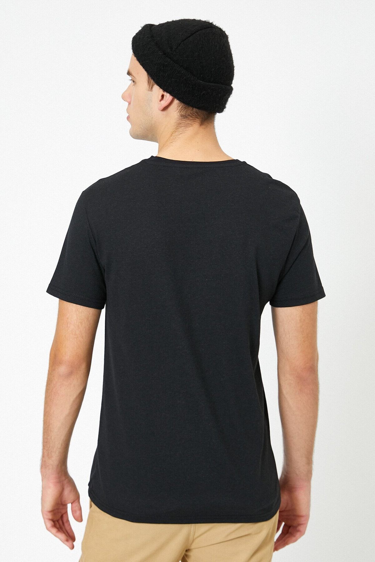 Erkek Yeşil Bisiklet Yaka T-Shirt 0YAM12136LK