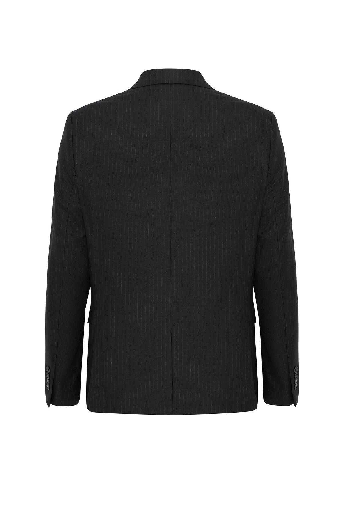 Siyah Slim Fit Desenli Sivri Yaka 6 Drop Klasik Takım Elbise