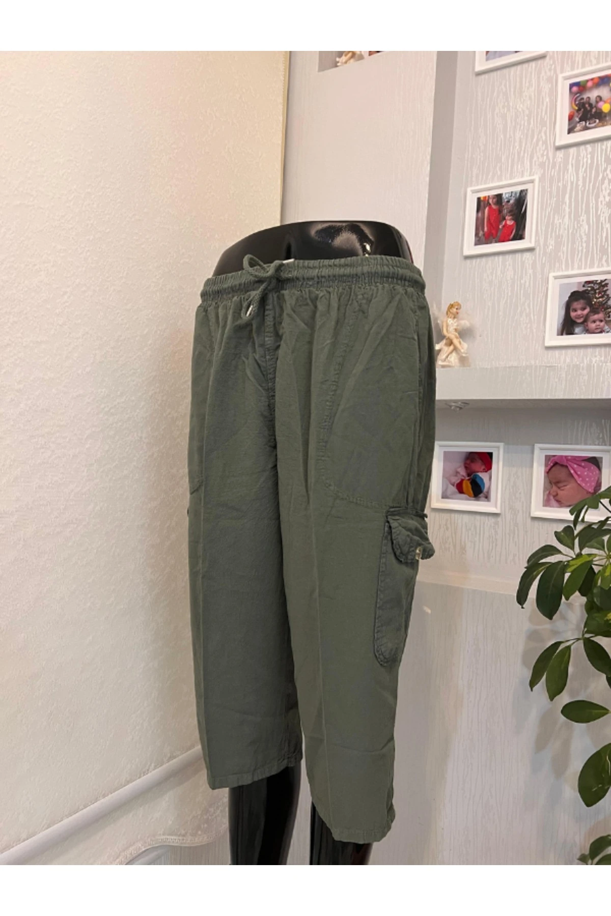 Unisex M-5XL beden %100 Natural Hambezi Keten Komando Cep Kapri