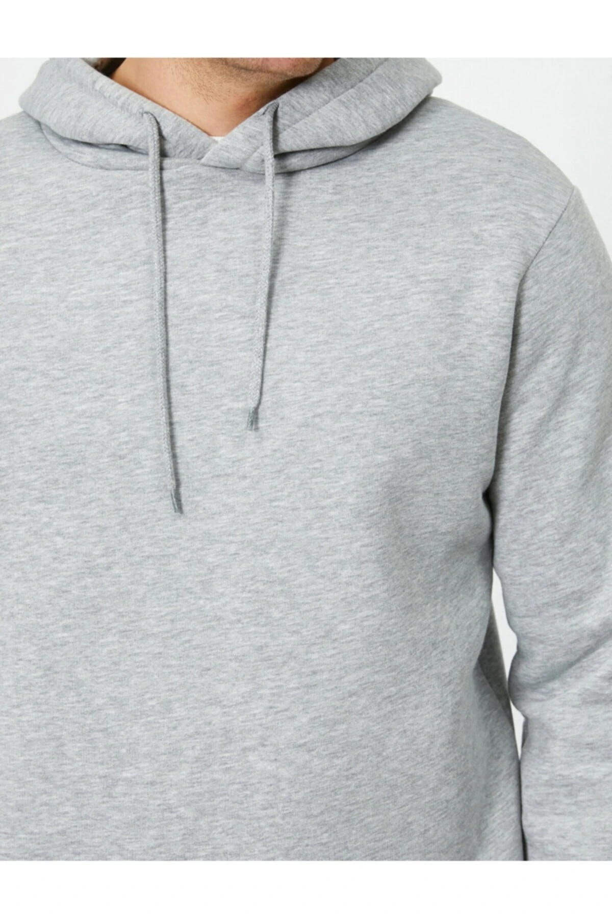 Erkek Siyah Uzun Kollu Kapüsonlu Sweatshirt