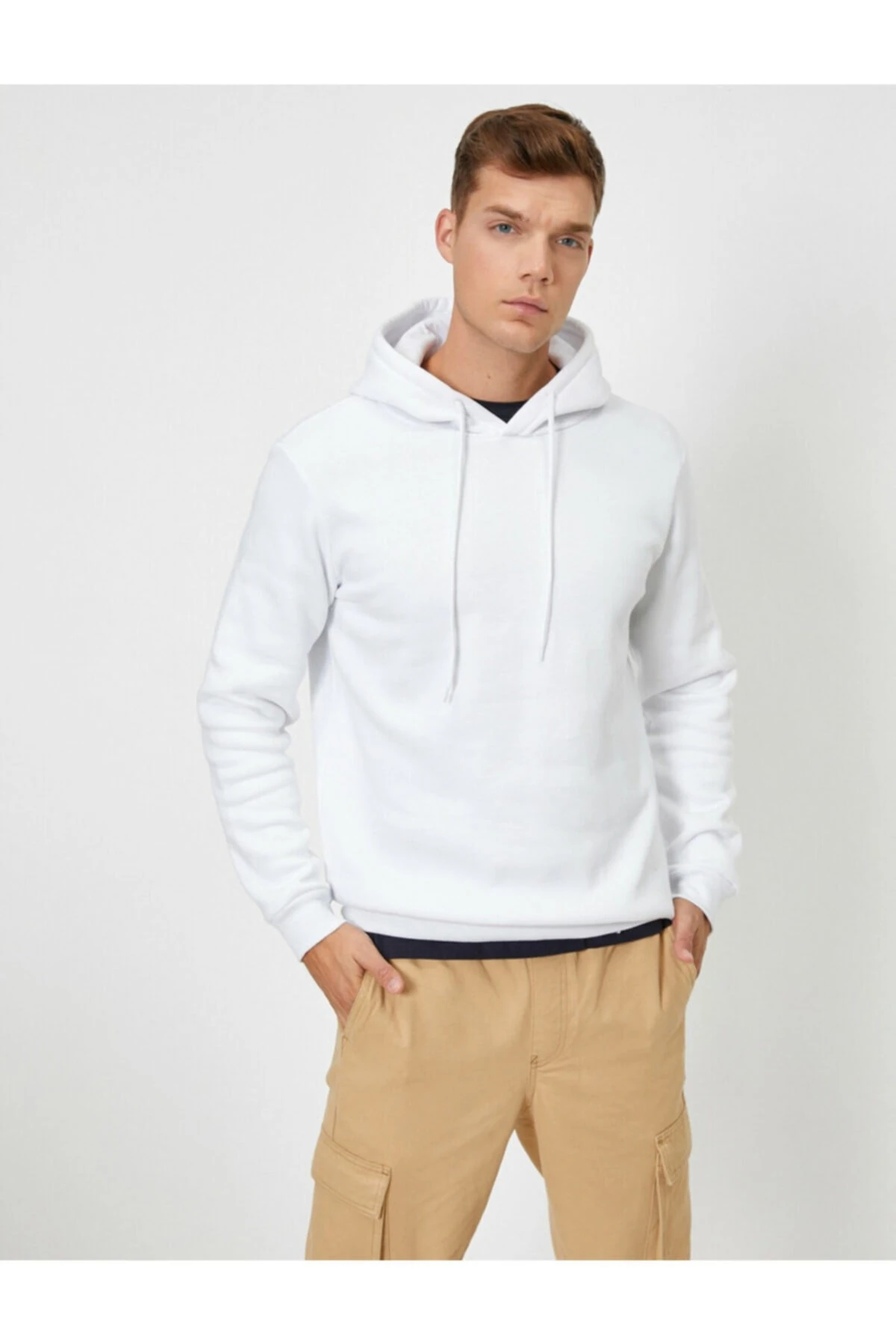 Erkek Siyah Uzun Kollu Kapüsonlu Sweatshirt