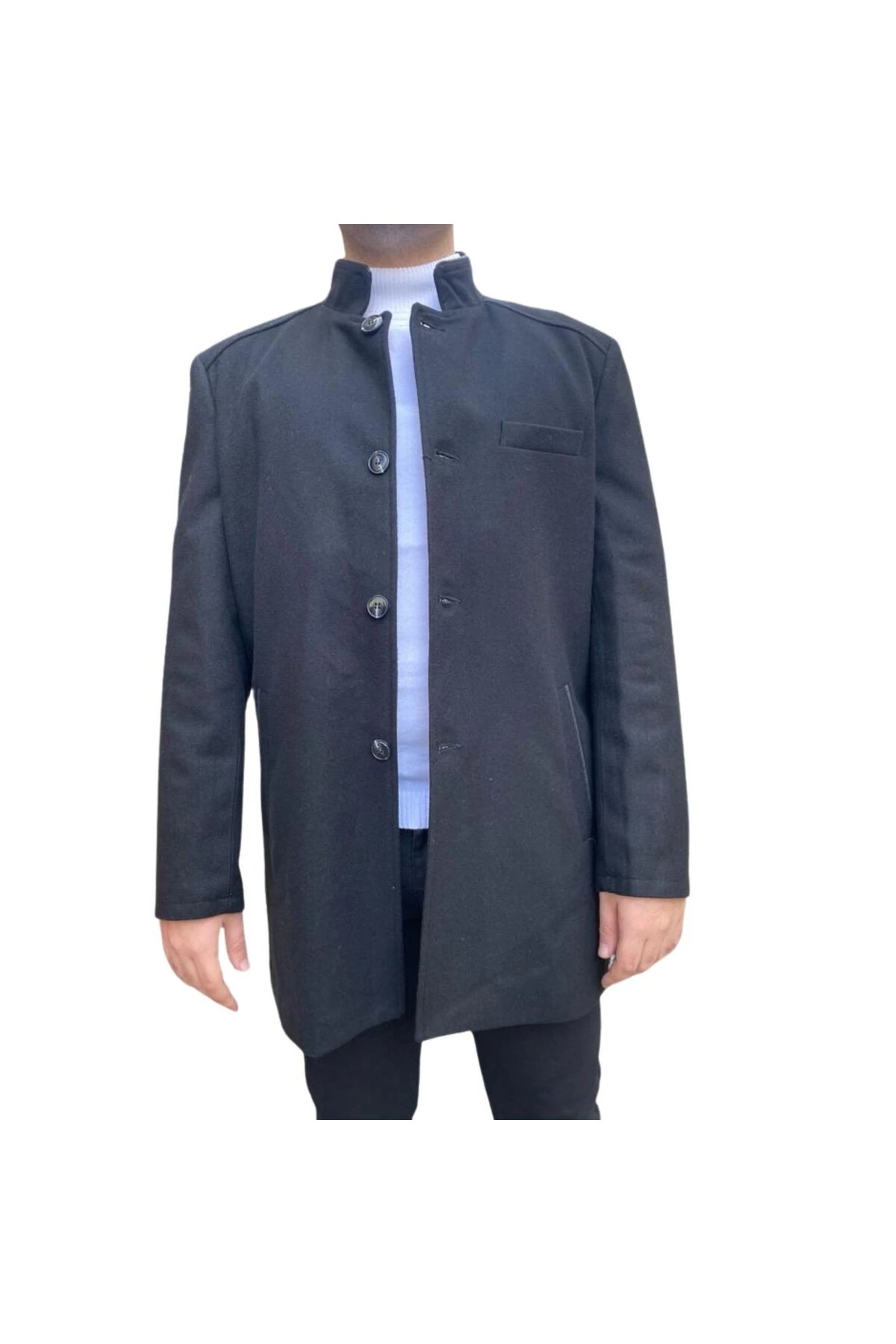 REGULAR FİT PREMİUM YÜN İÇERİKLİ RAHAT KALIP KAŞE KABAN SİYAH