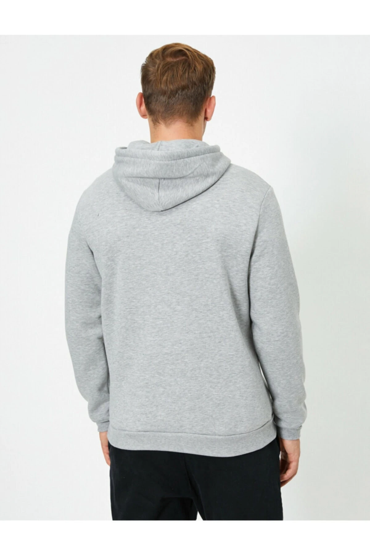 Erkek Siyah Uzun Kollu Kapüsonlu Sweatshirt