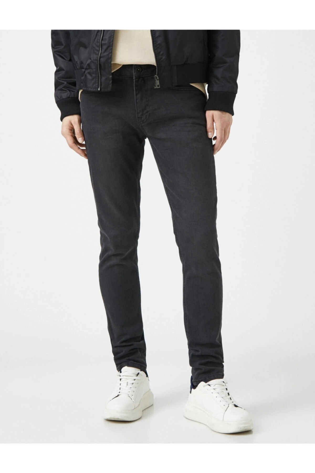 Erkek Antrasit Cepli Jeans