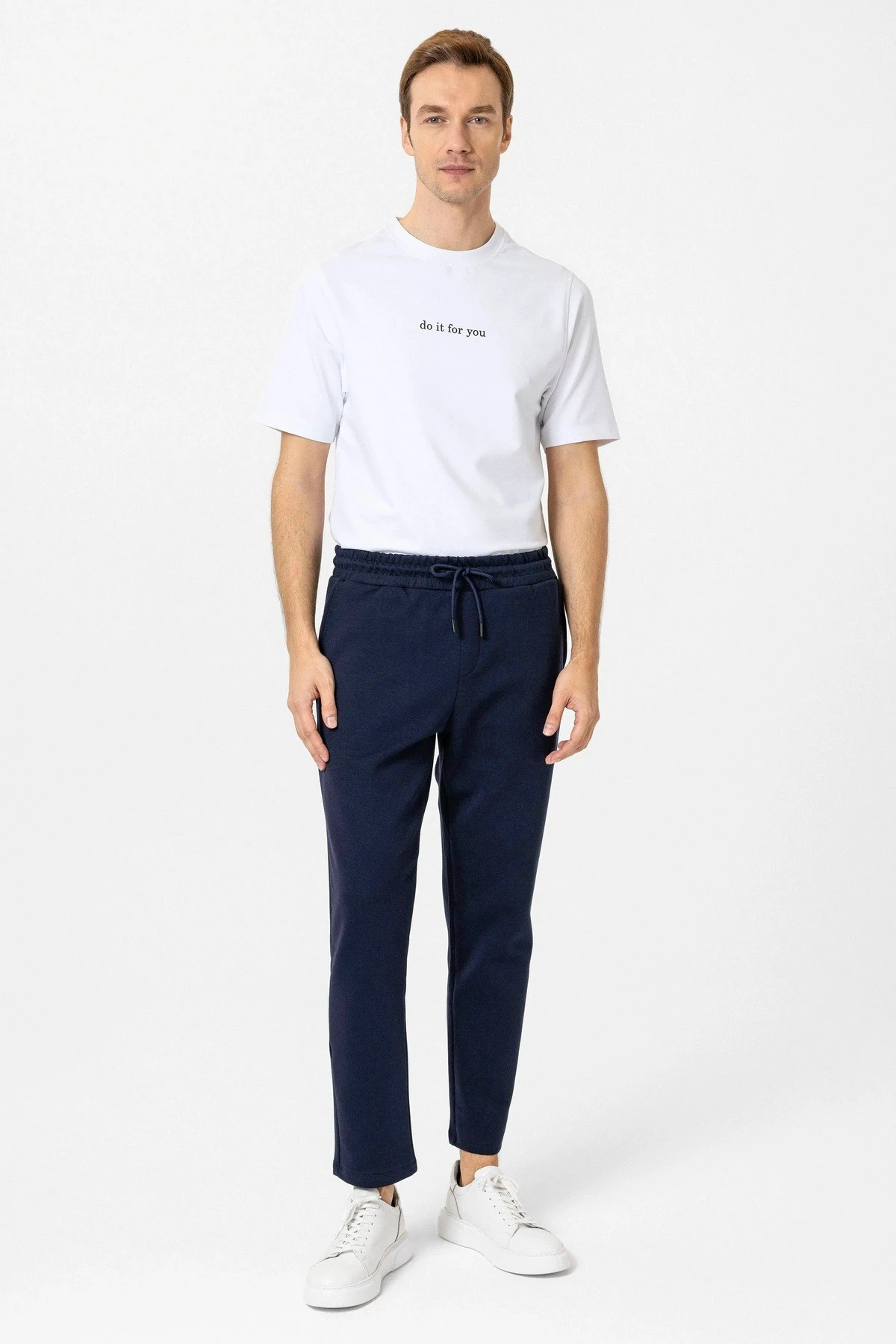 Süvari Bol Kesim Düz Jogger Lacivert Eşofman Altı