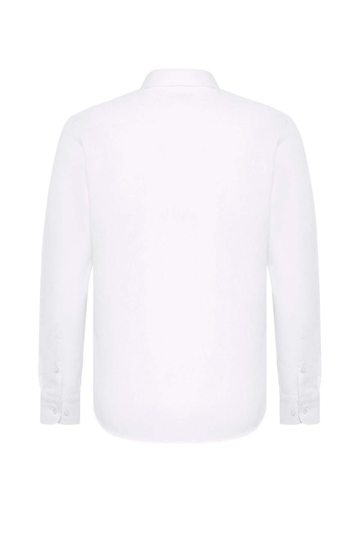 Beyaz Slim Fit Düz Klasik Yaka Gömlek