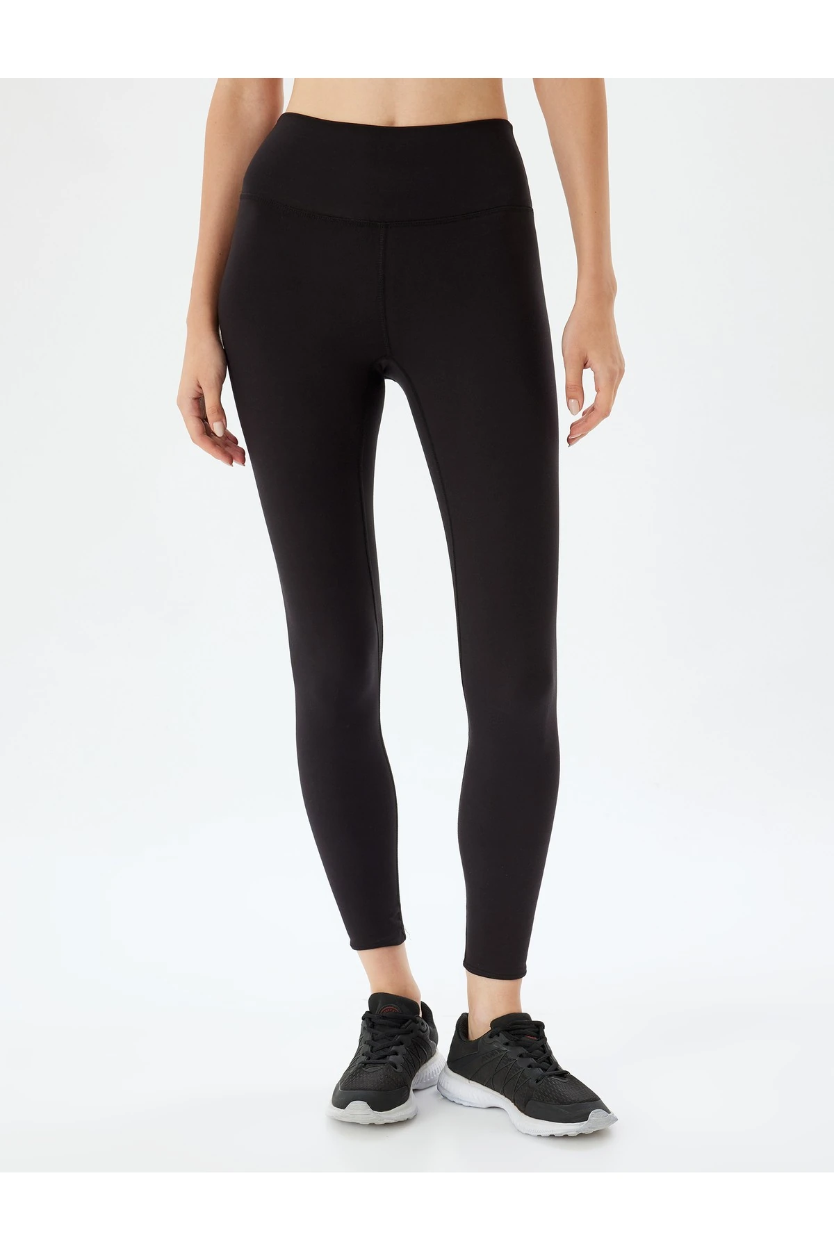 Yüksek Bel Dikiş Detaylı Skinny Fit Yumuşak Tuşe Spor Tayt İnterlok