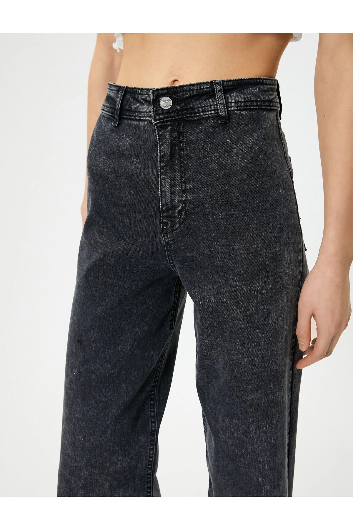 Geniş Kısa Paça Kot Pantolon Yüksek Bel - Sandra Jeans