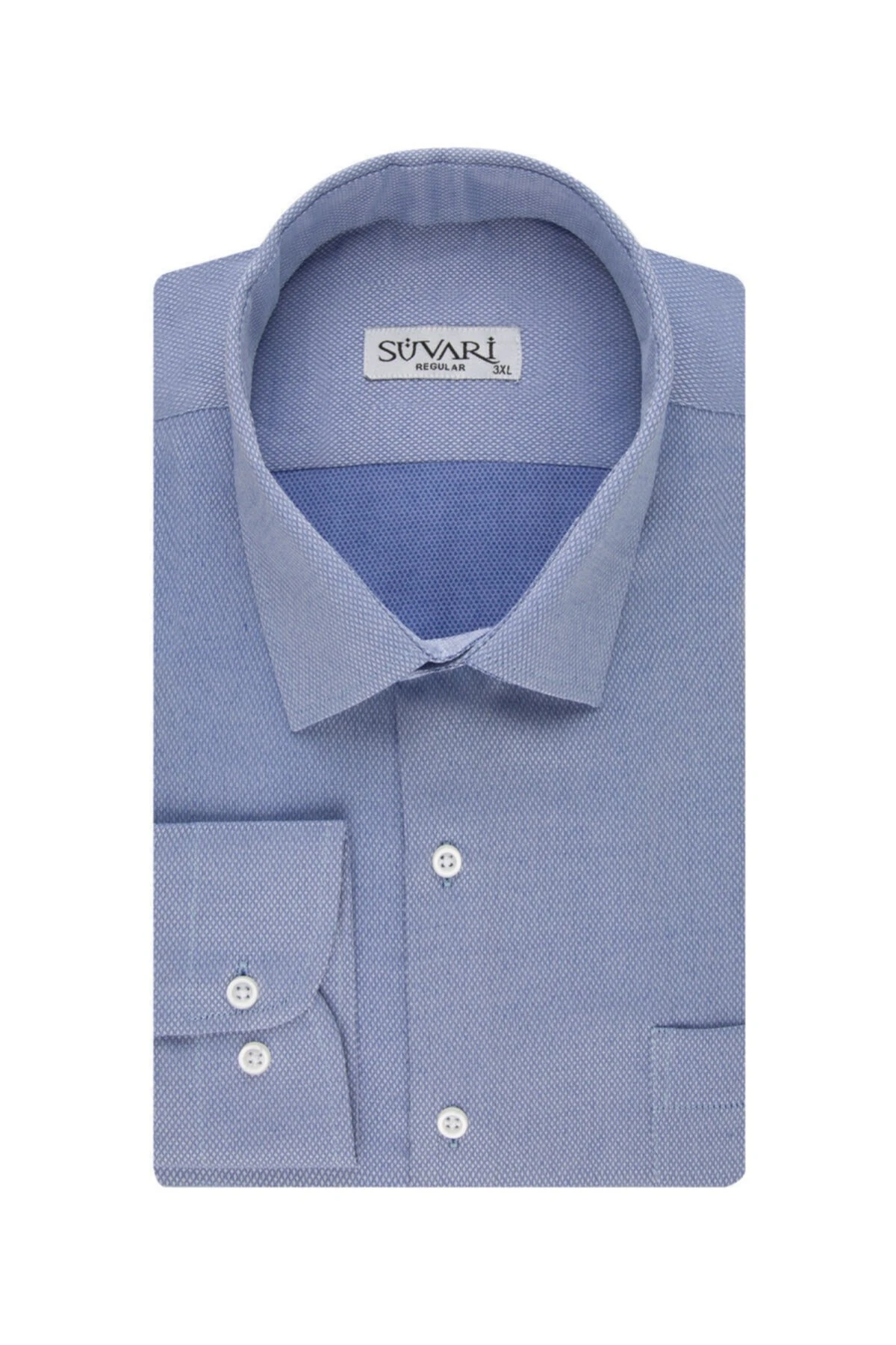 Bol Kesim Armür Desenli Gömlek Siyah