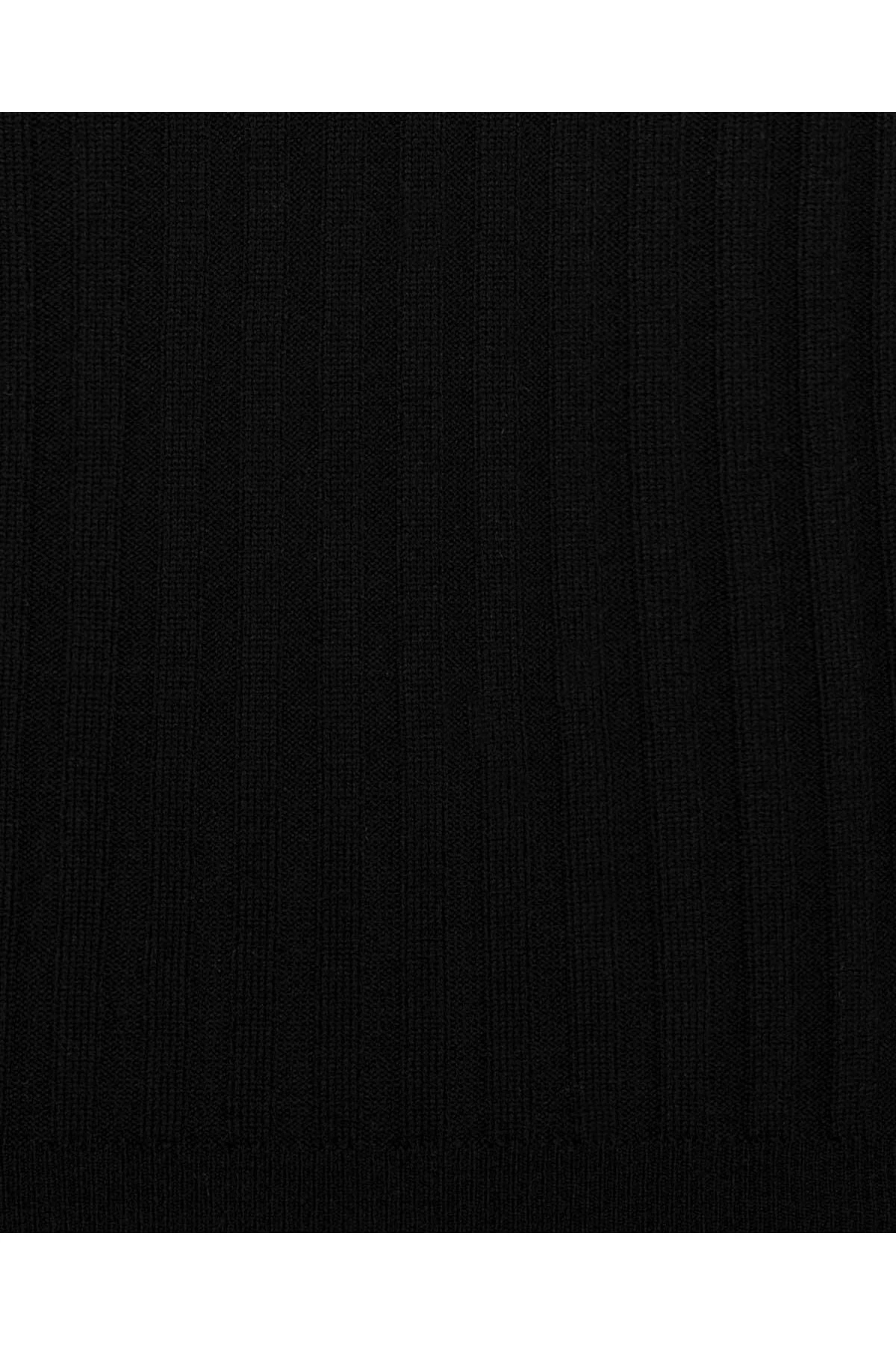 Desenli Balıkçı Yaka Siyah Erkek Triko Kazak