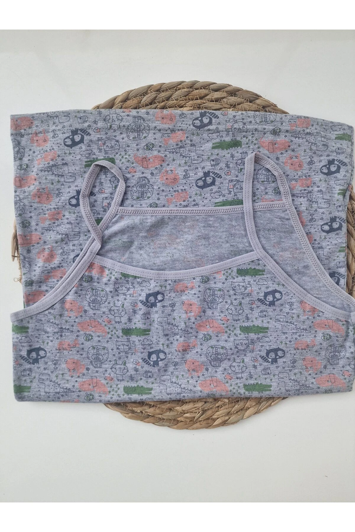 Kız Çocuk İp Askılı Desenli Atlet 3'Lü