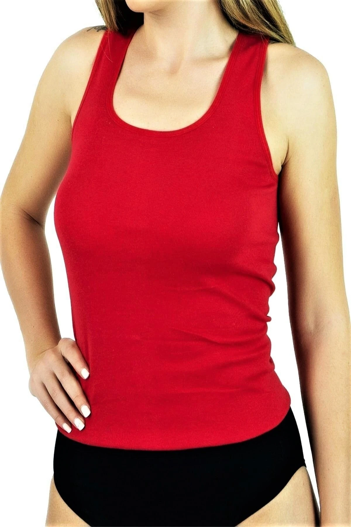 Geniş Askılı Ribana Bayan Gri 6'lı Paket Atlet