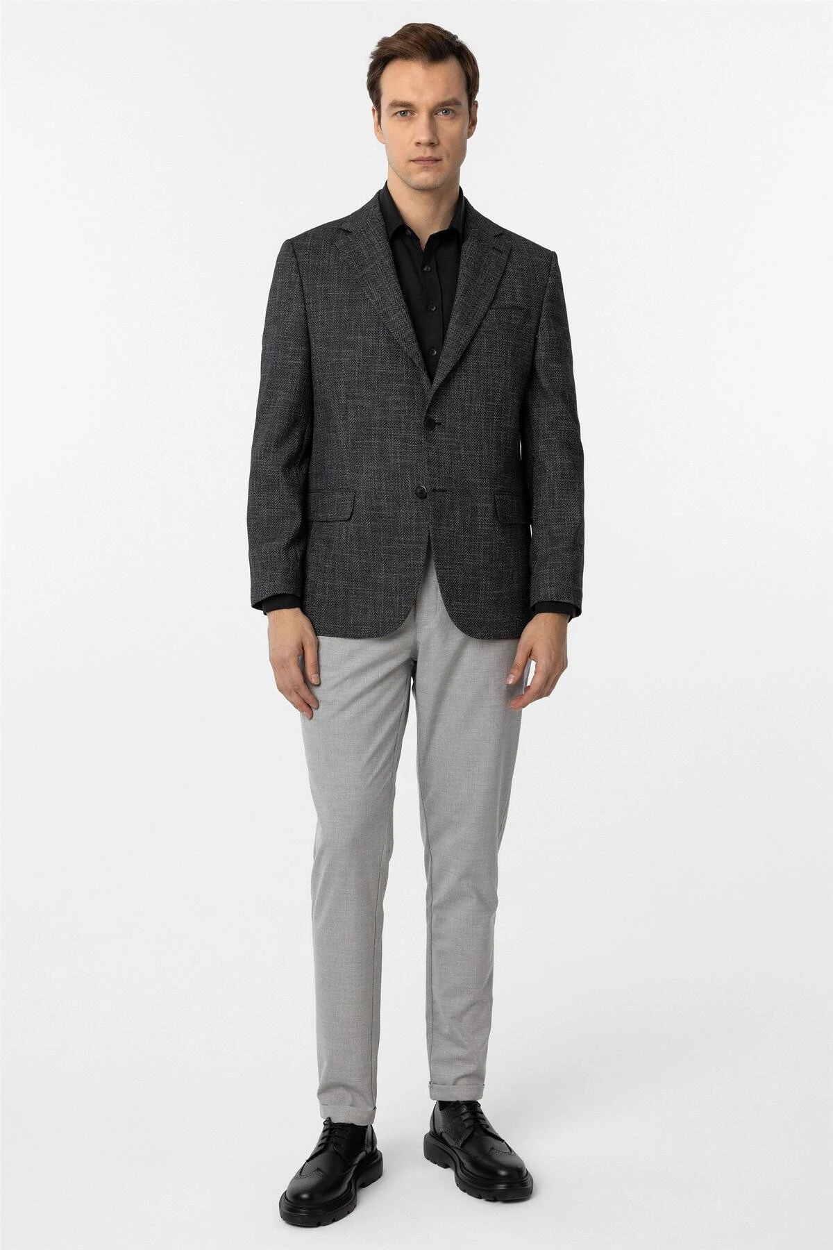 Süvari Bol Kesim 4 Drop Siyah Erkek Tek Ceket