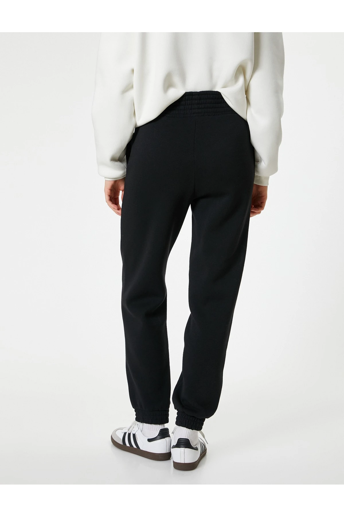 Şardonlu Jogger Eşofman Altı Yüksek Bel Cepli Rahat Kalıp