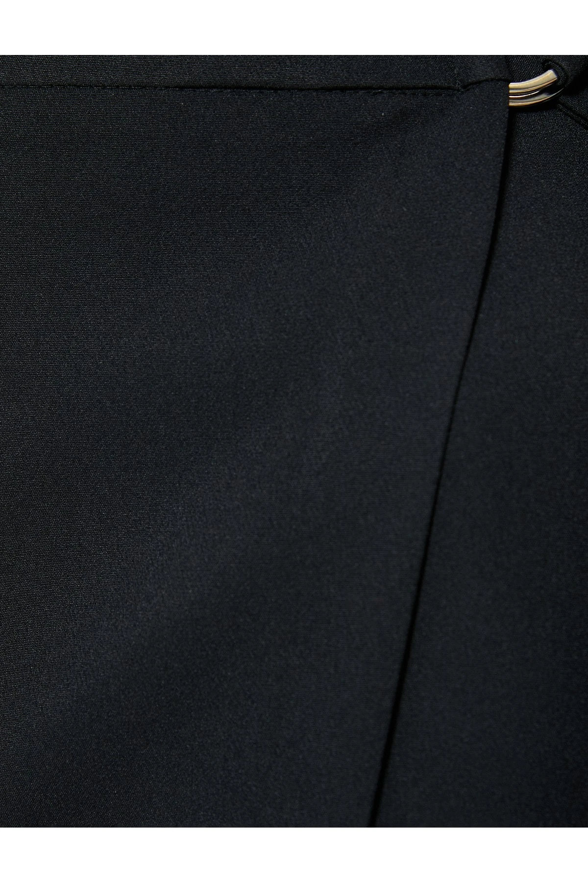 Kuşak Detaylı Metal Aksesuarlı Midi Kruvaze Etek