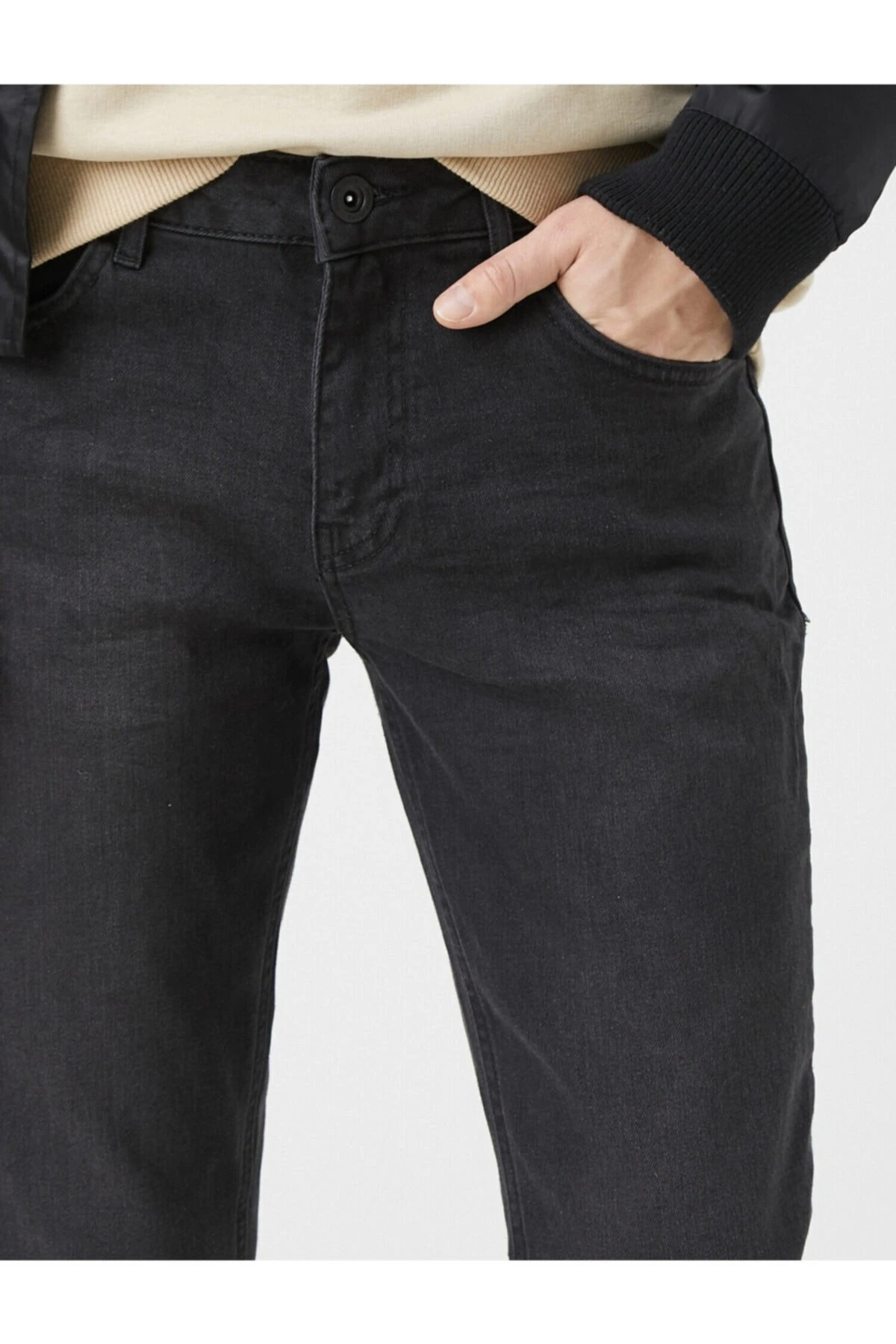 Erkek Antrasit Cepli Jeans