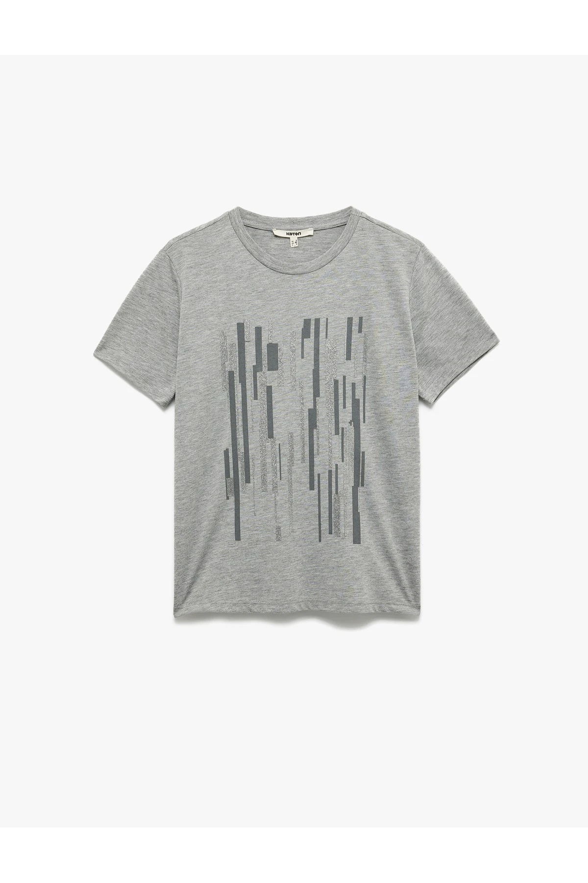 Bisiklet Yaka Kısa Kollu Grafik Baskılı Tişört