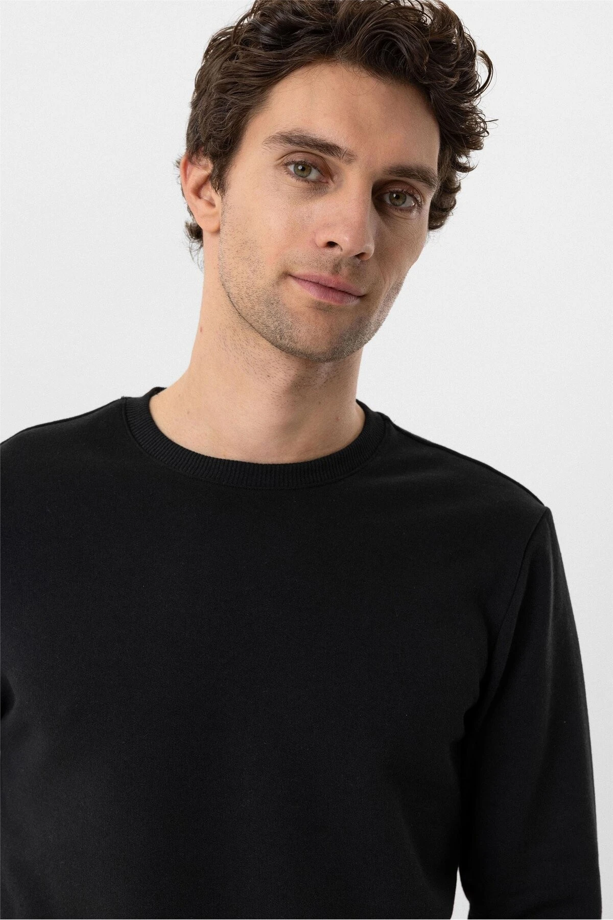 Oversize Kalıp Lacivert O Yaka 3 İplik Yumuşak Dokulu Sweat