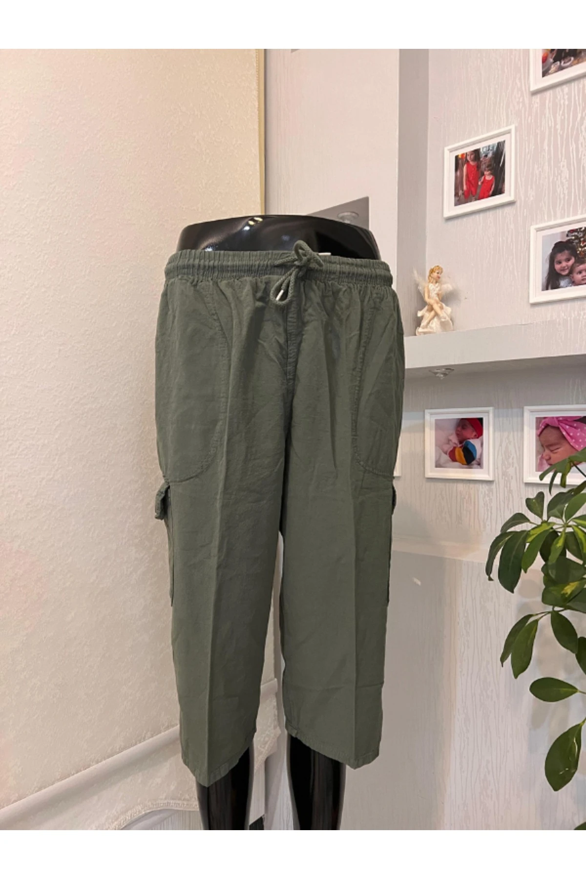 Unisex M-5XL beden %100 Natural Hambezi Keten Komando Cep Kapri