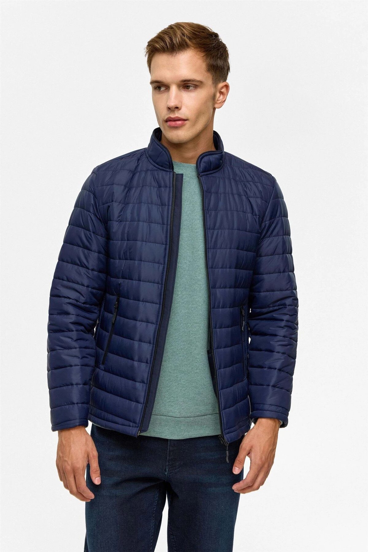 Kapitone Lacivert Erkek Mont Mn2008700517