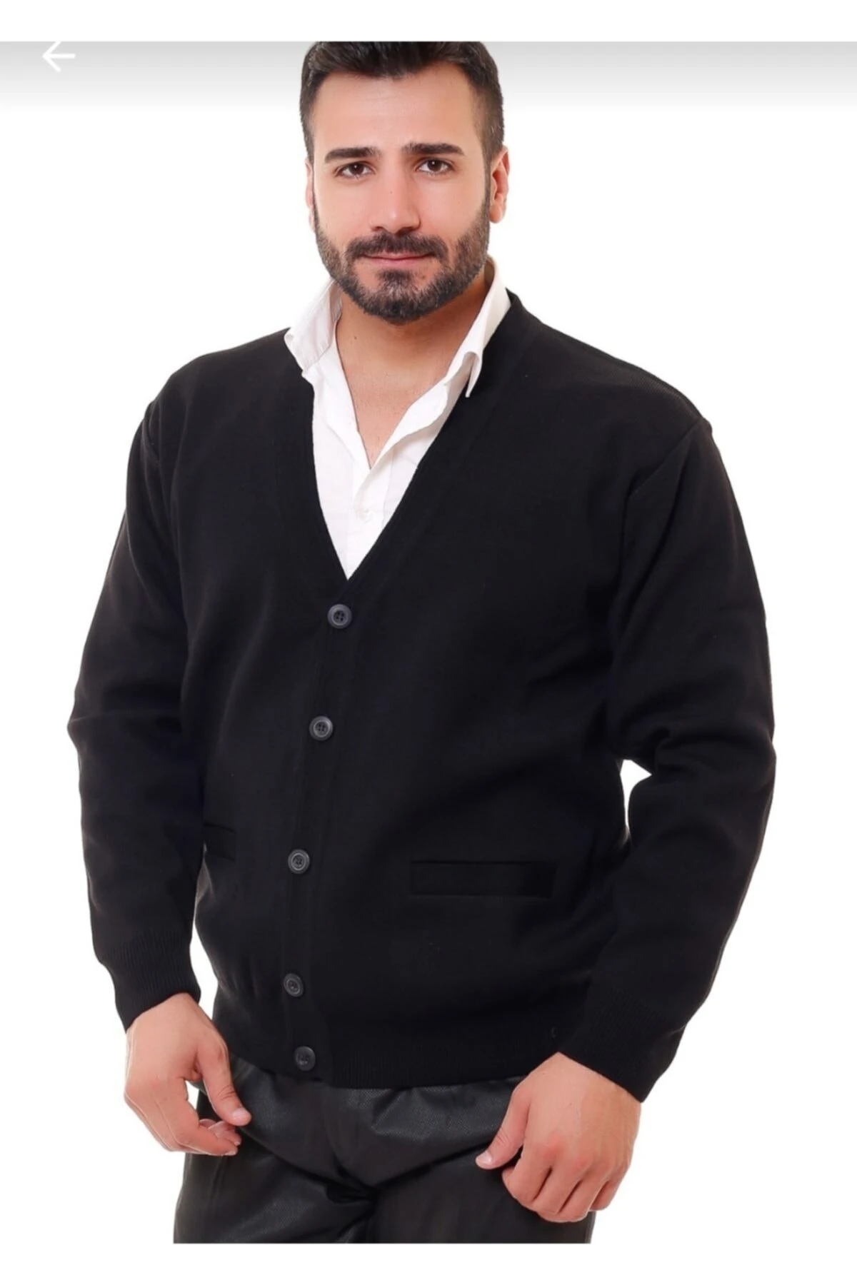 Düğmeli Çelik Örgü Erkek Hırka