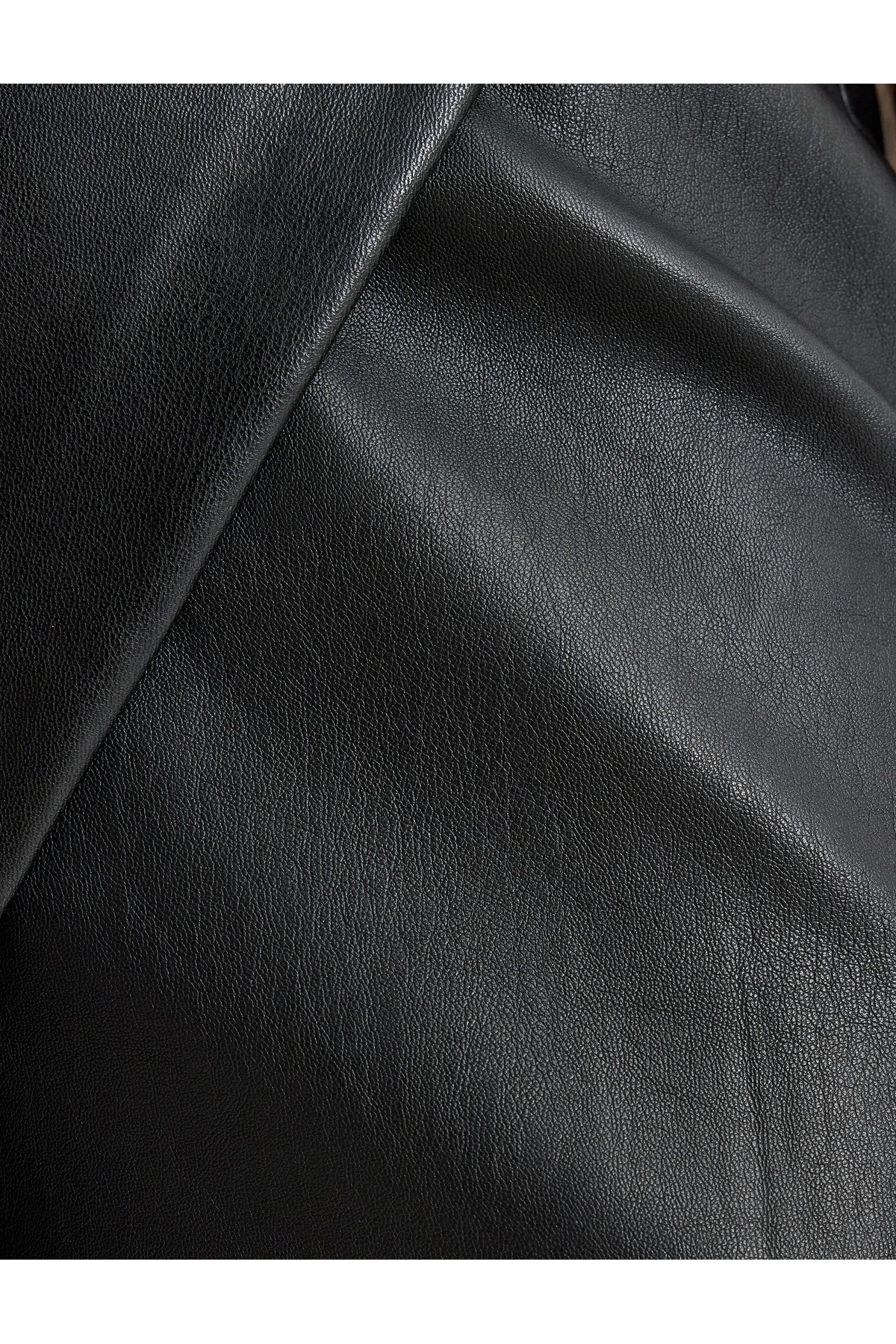 Suni Deri Kruvaze Mini Şort Etek