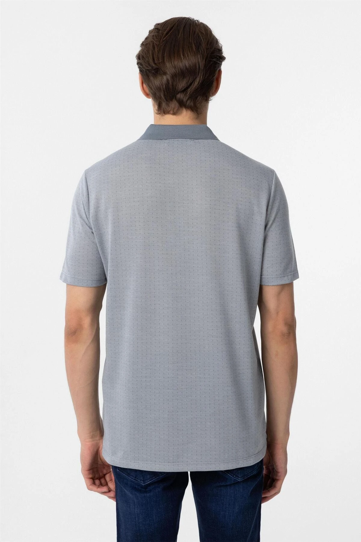 Gri Regular Armürlü Polo Yaka Tişört