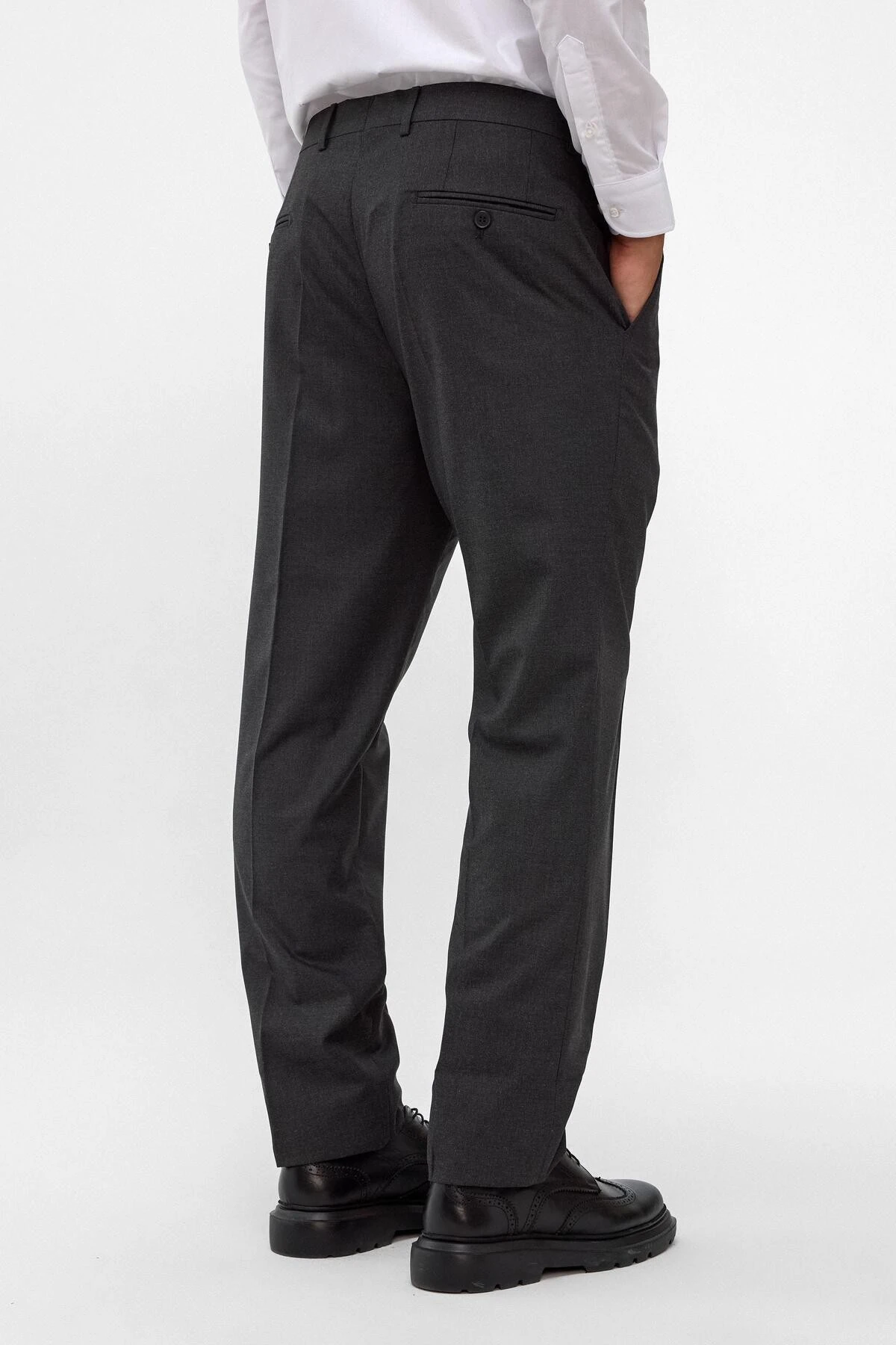 Antrasit Regular Düz Pantolon