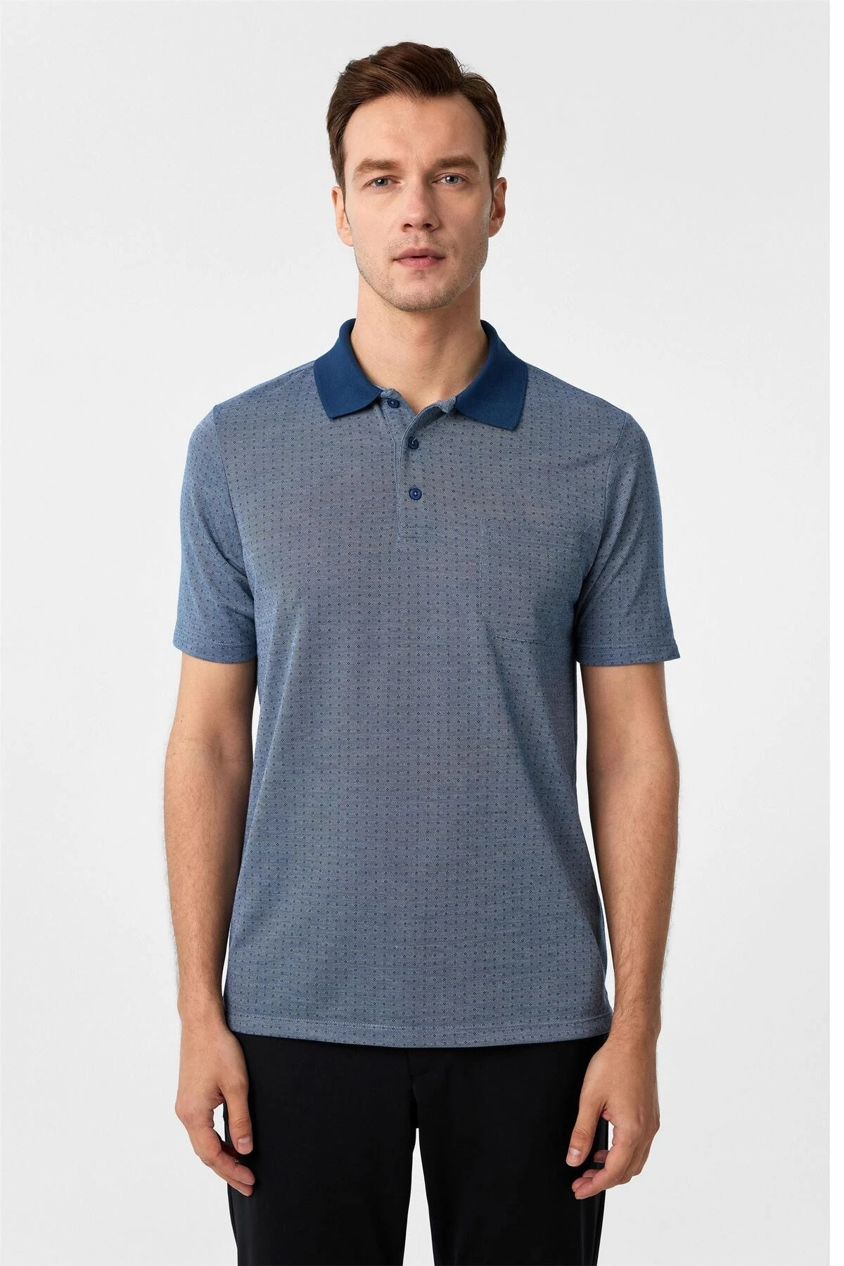 Gri Regular Armürlü Polo Yaka Tişört