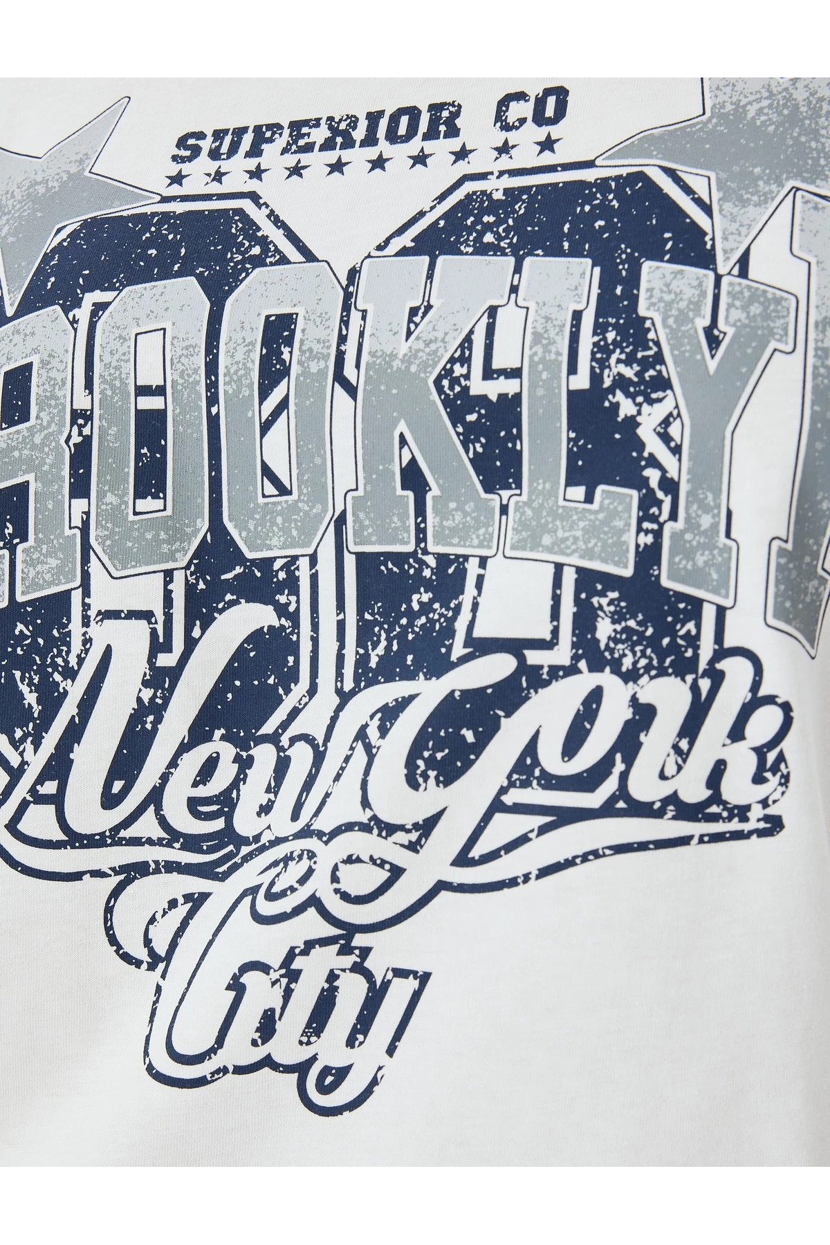 Kolej Baskılı Ekru Kadın T-Shirt 5SAL10038IK