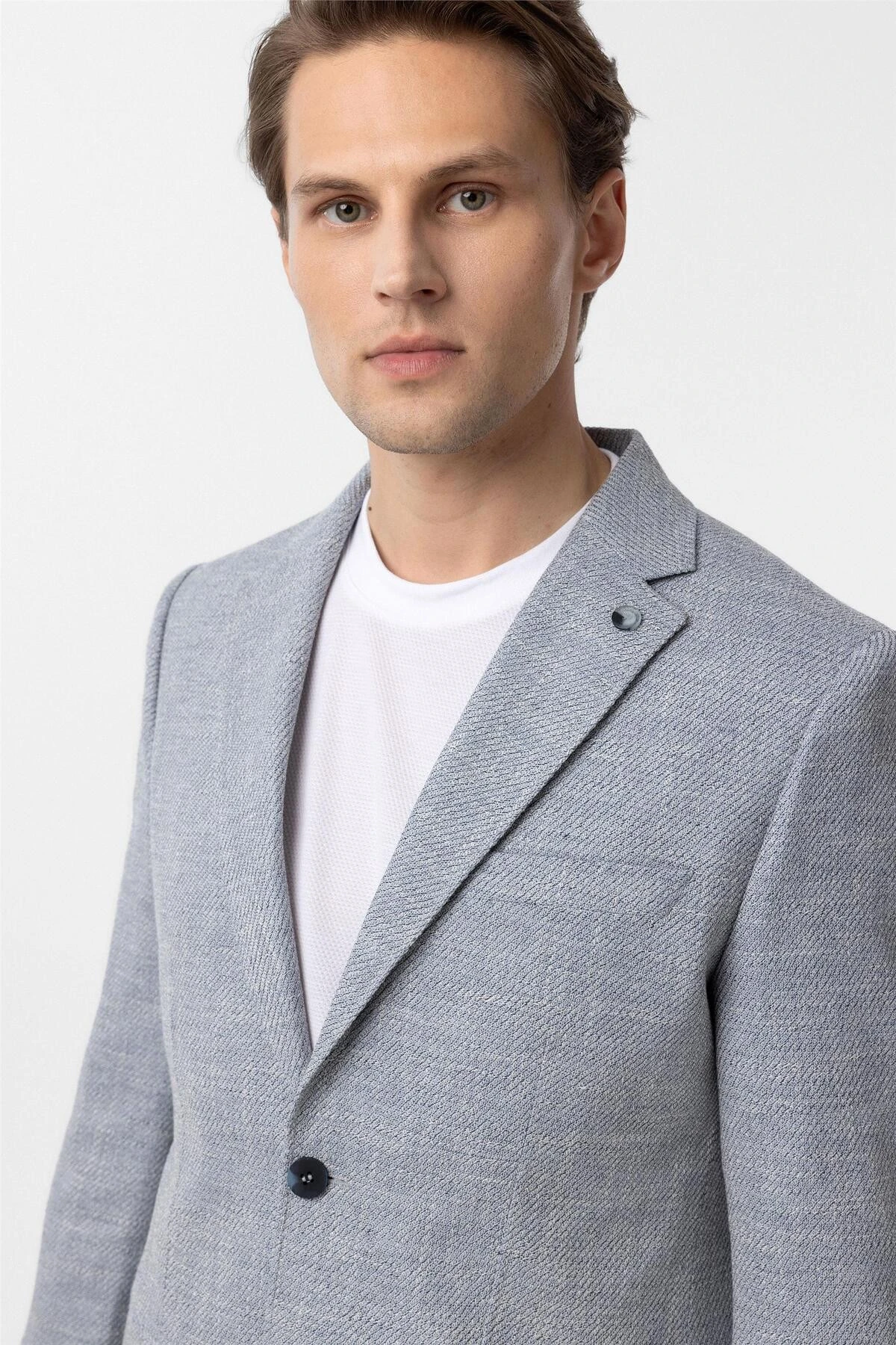 Mavi Slim Fit Düz Mono Yaka 6 Drop Ceket