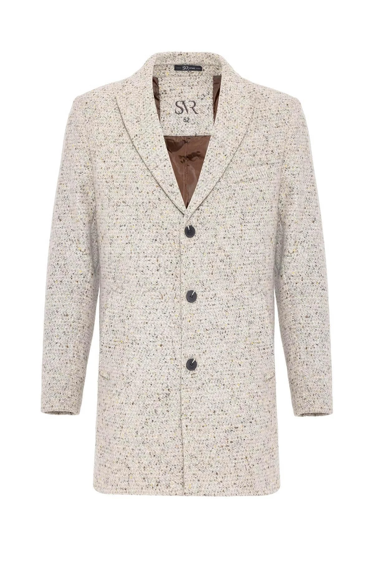 Sivri Yaka Slim Düz Kaban