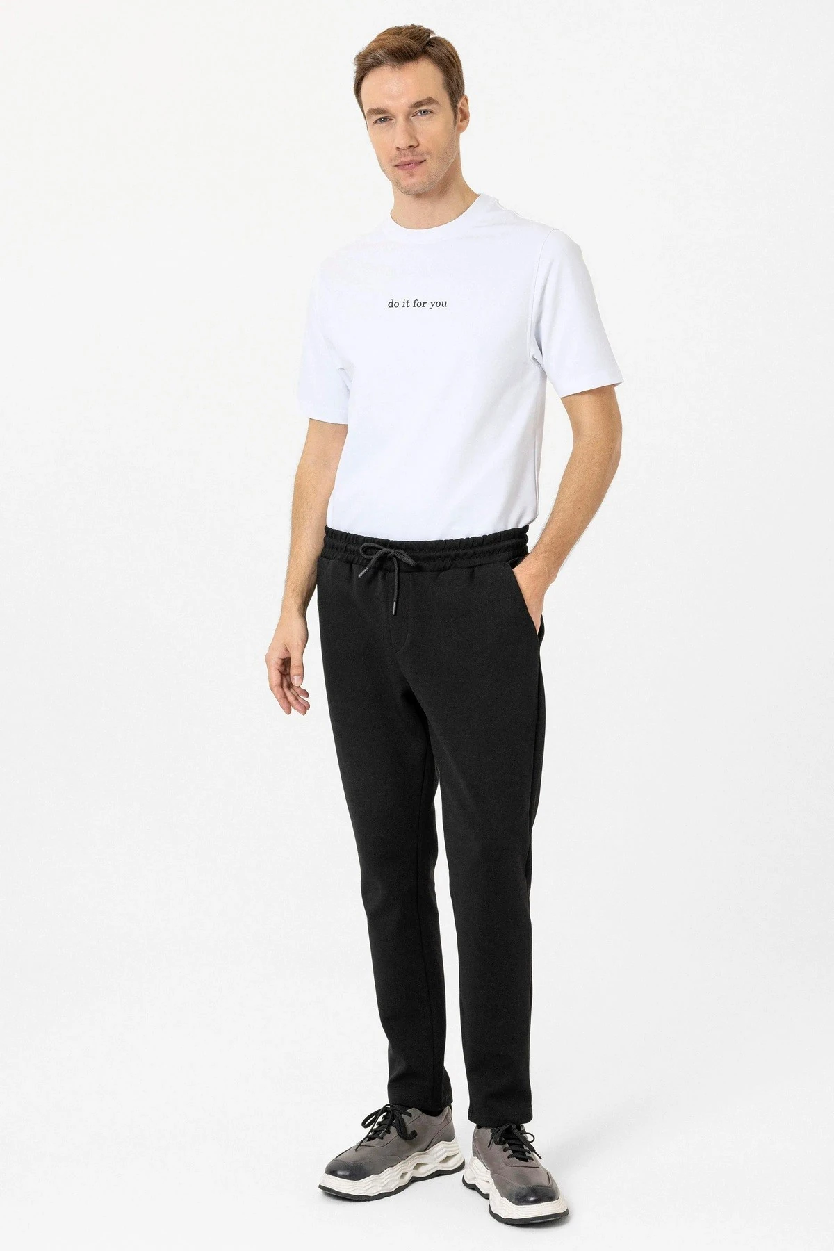 Süvari Bol Kesim Düz Jogger Lacivert Eşofman Altı