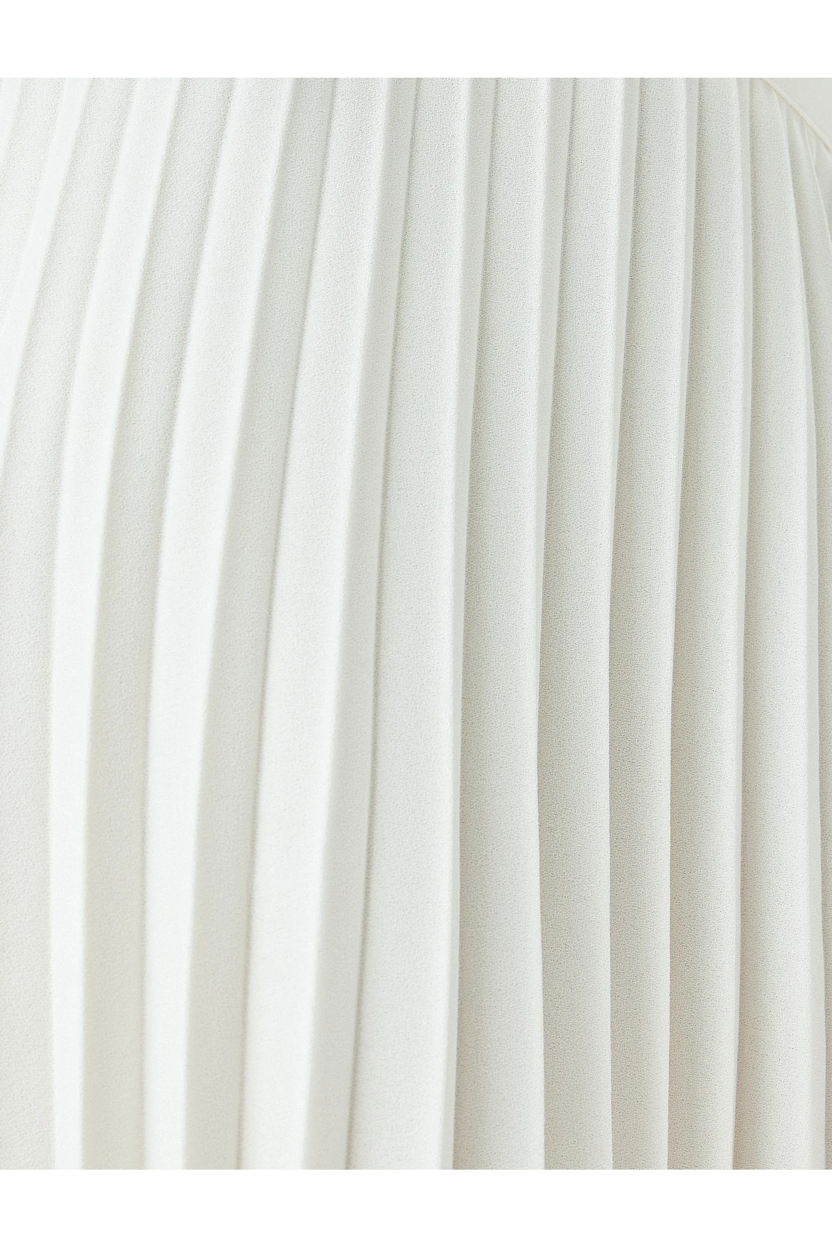 Krep Kumaş Standart Bel Midi Boy Pileli Etek